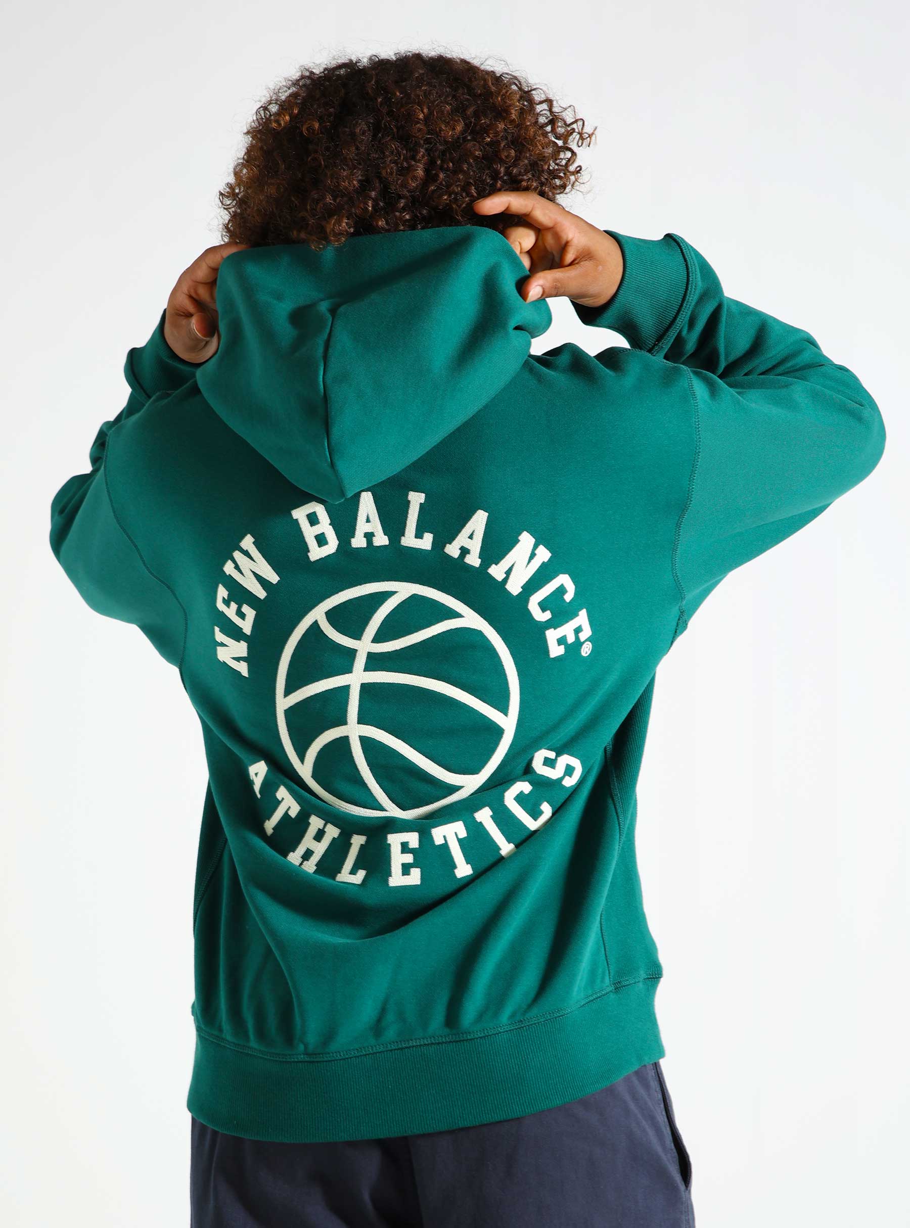 New Balance Athletics Relaxed League Hoodie Marsh Green MT43563