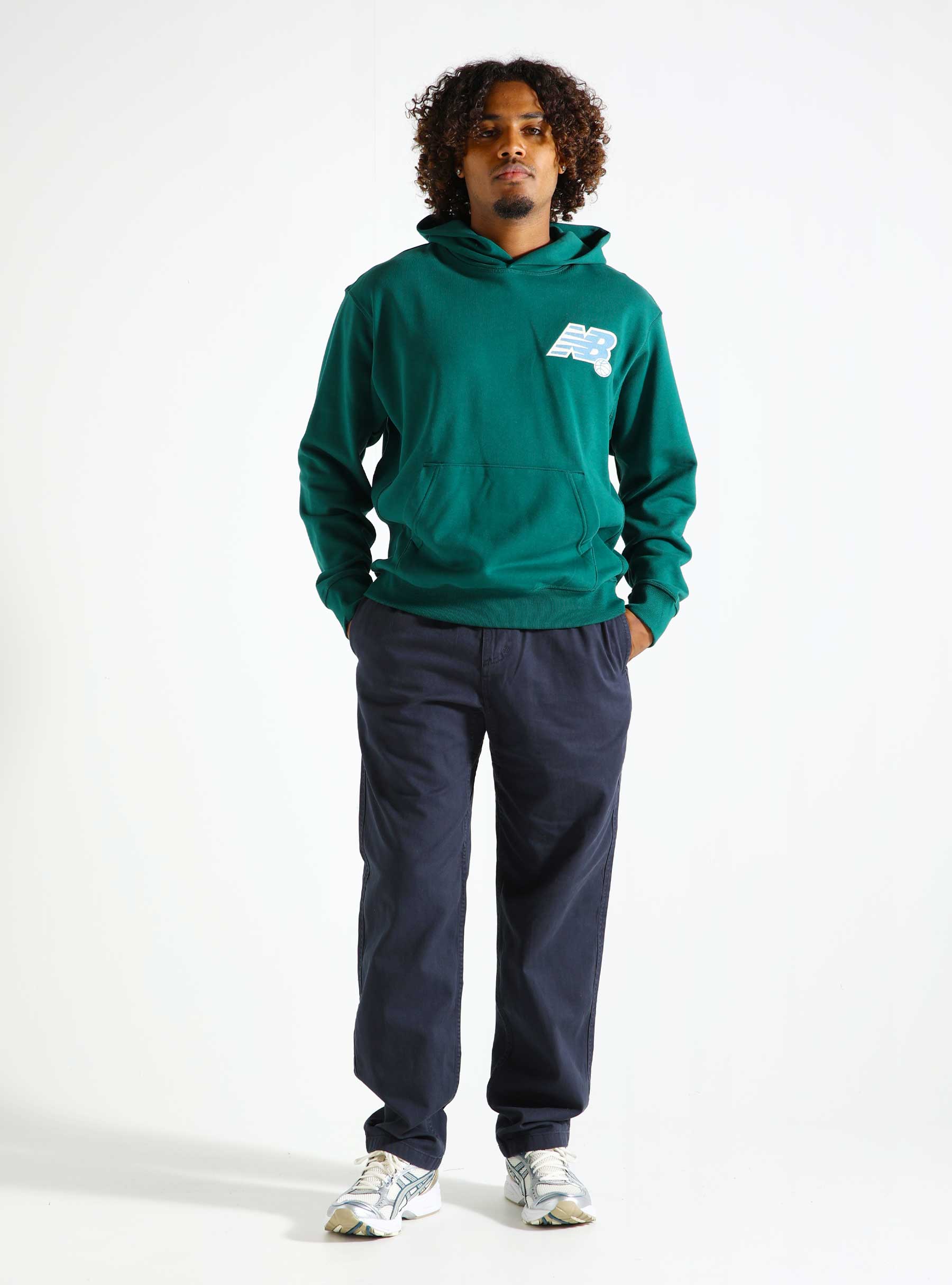 New Balance Athletics Relaxed League Hoodie Marsh Green MT43563