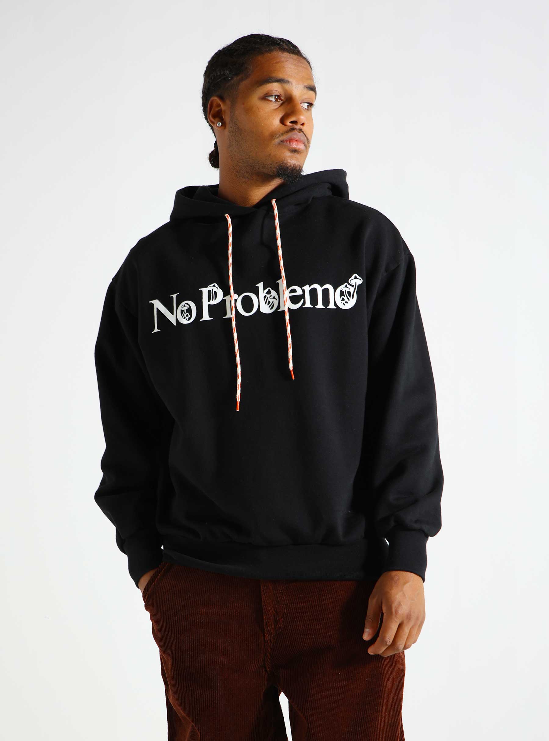 No Problemo Funghi Problemo Hoodie Black Burgundy NP20014.02