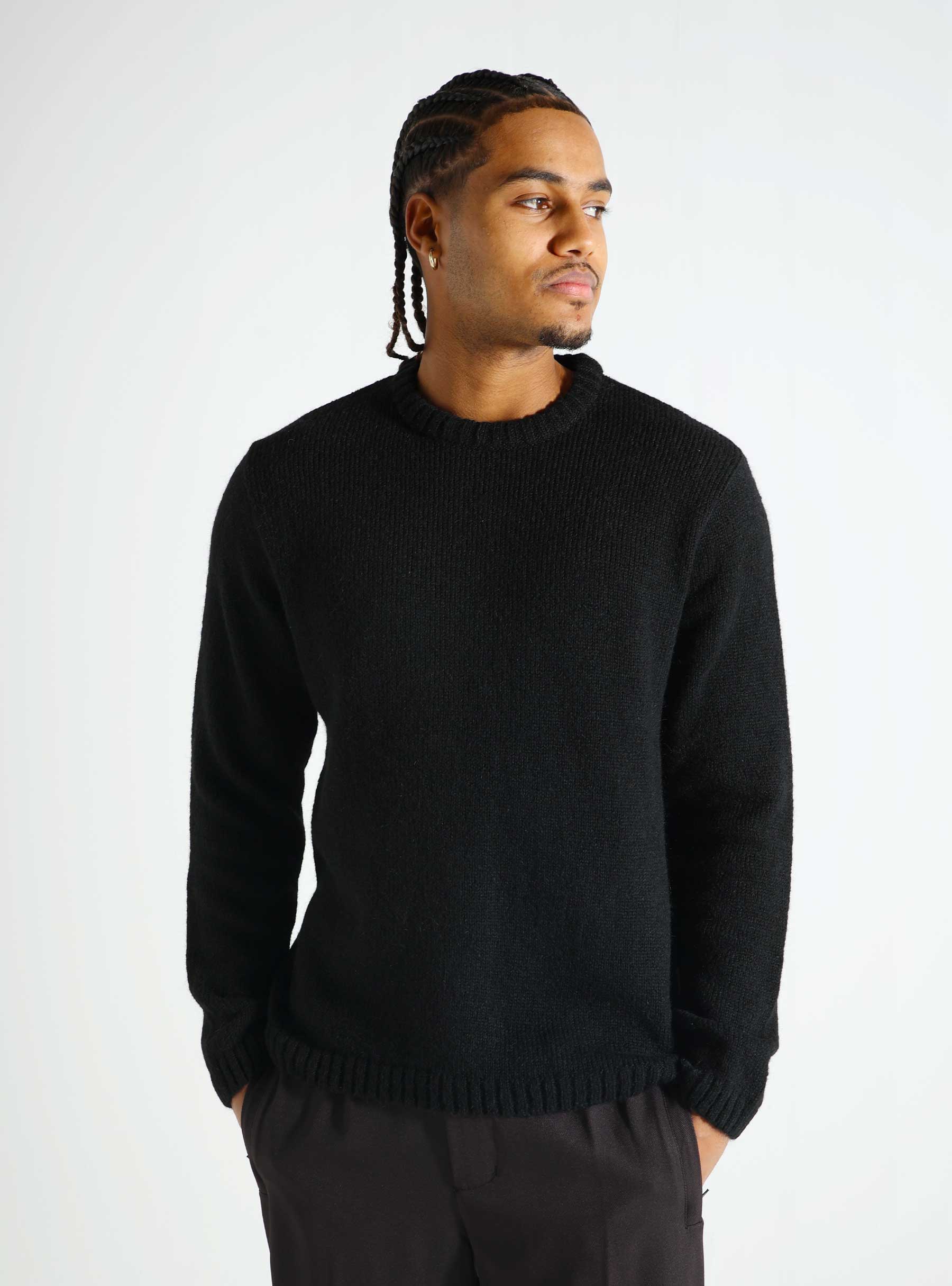 Pinkorange Black Mohair Jumper POFW24007