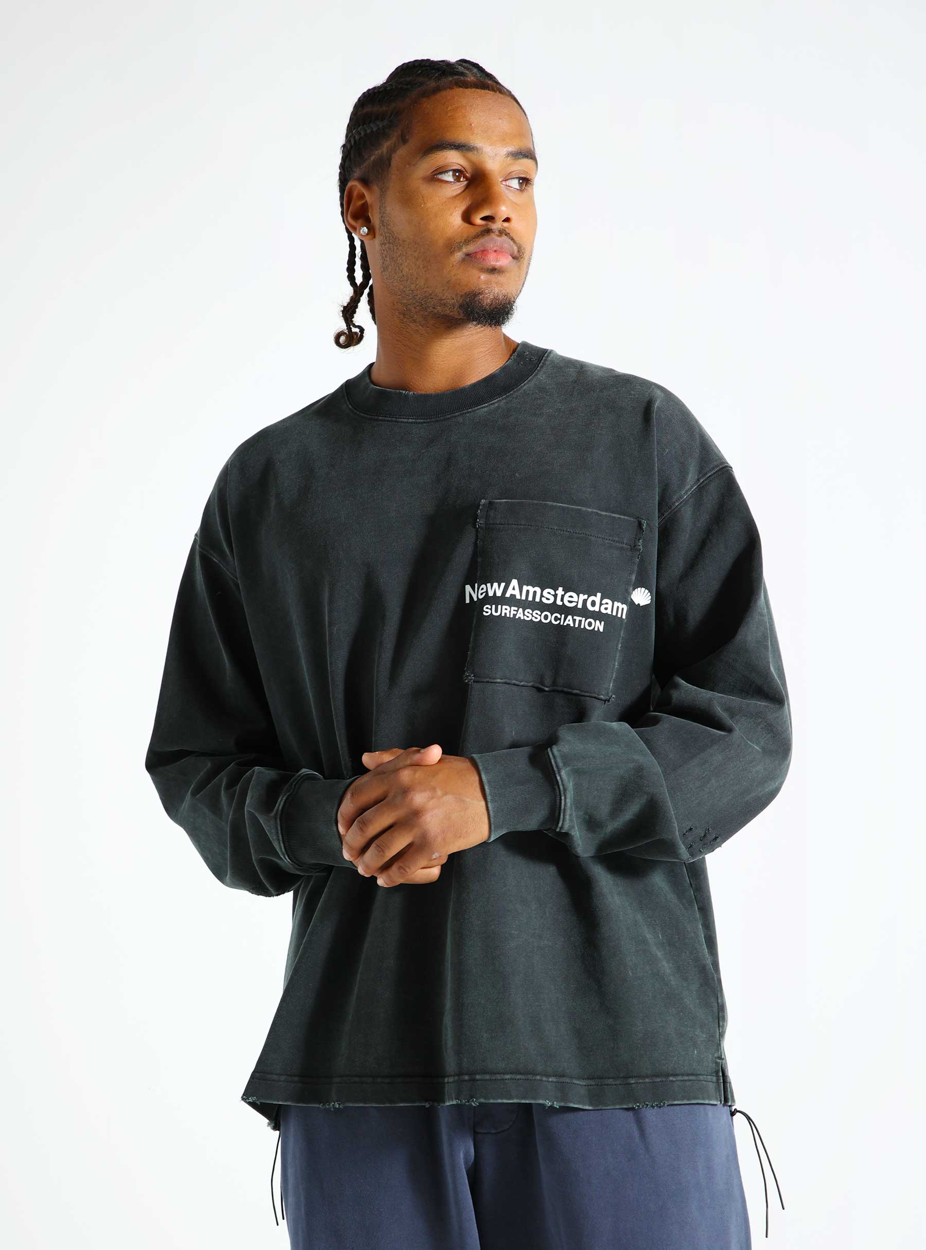 New Amsterdam Surf Association Throw Longsleeve Black 2402108001