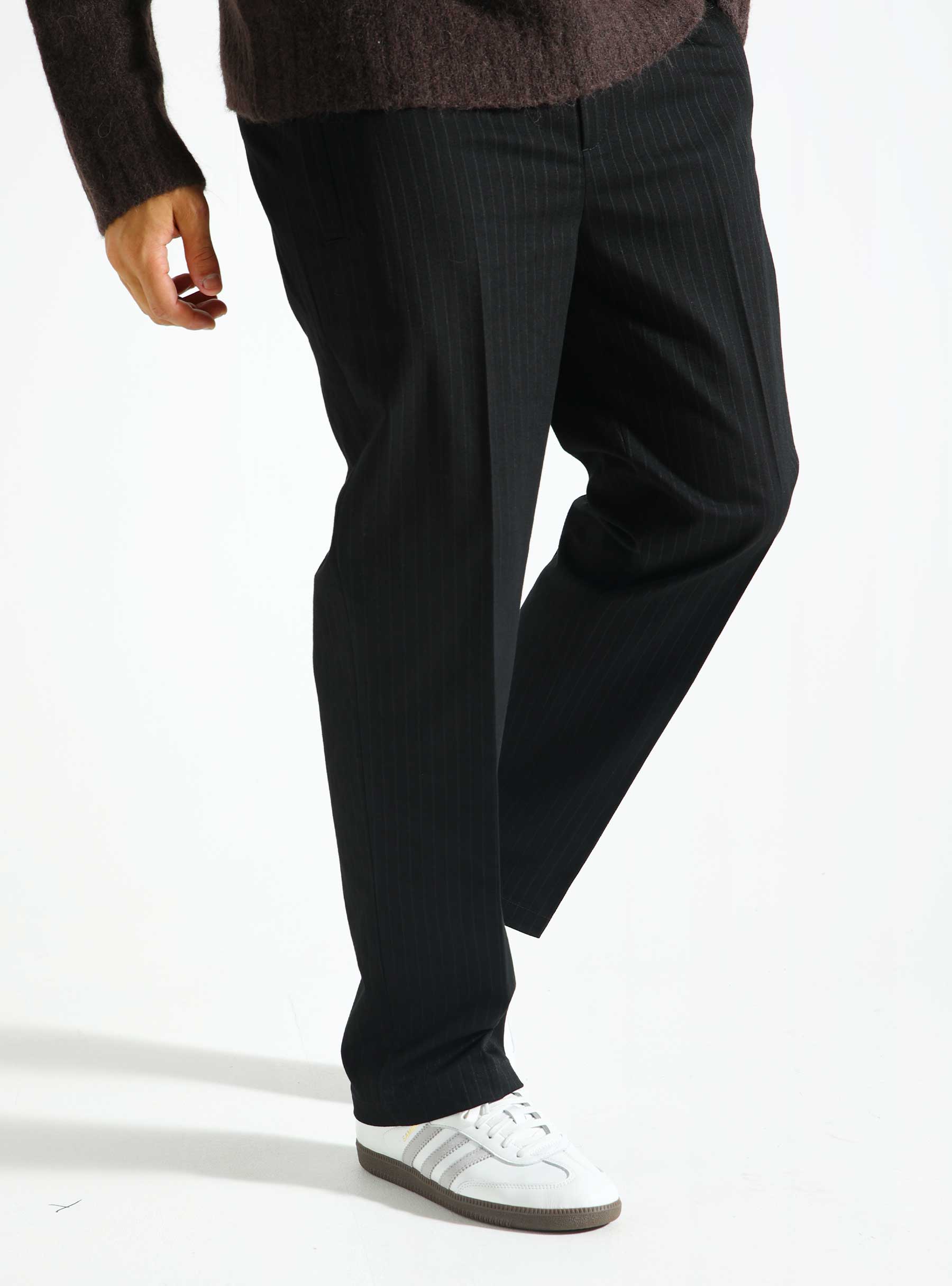 OLAF Pinstripe Slim Elasticated Trouser Black M190402