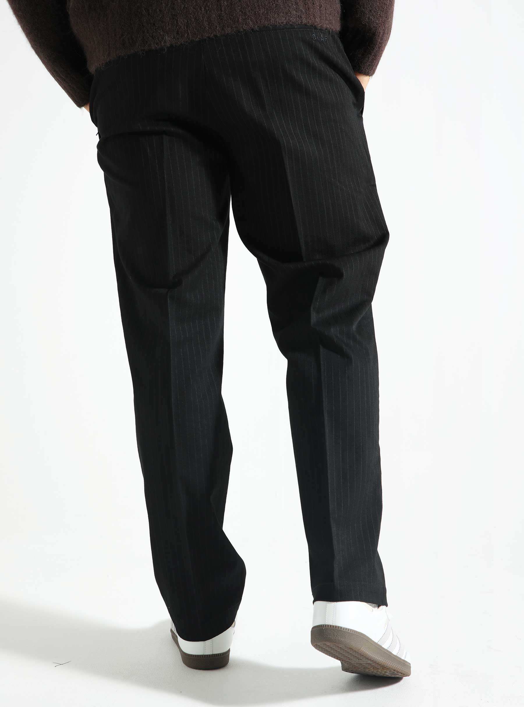 OLAF Pinstripe Slim Elasticated Trouser Black M190402