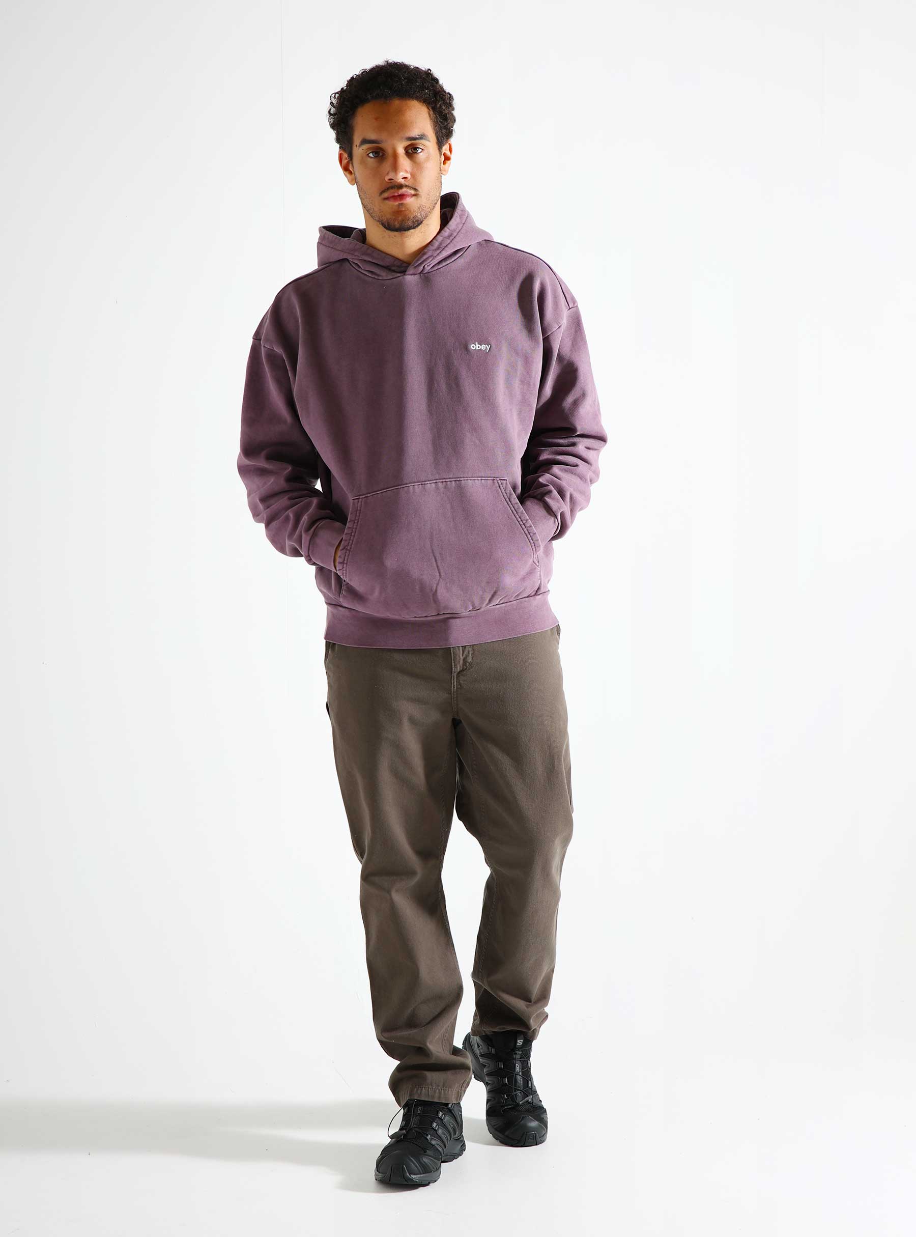 Obey Lowercase Pigment Hoodie Pigment Plum Perfect 112470194-PLP