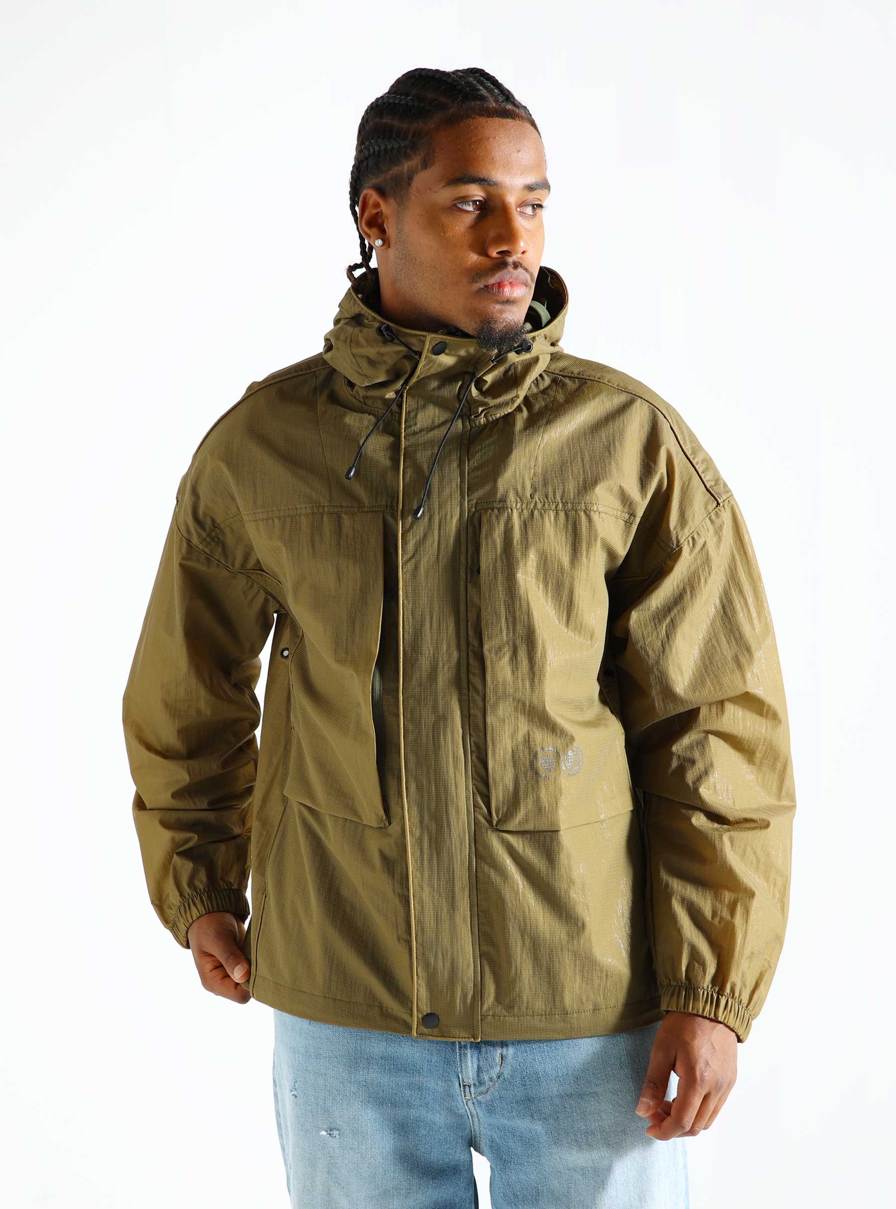 Purple Mountain Observatory Ridge Jacket Barnacle Mesh Khaki PMO0057