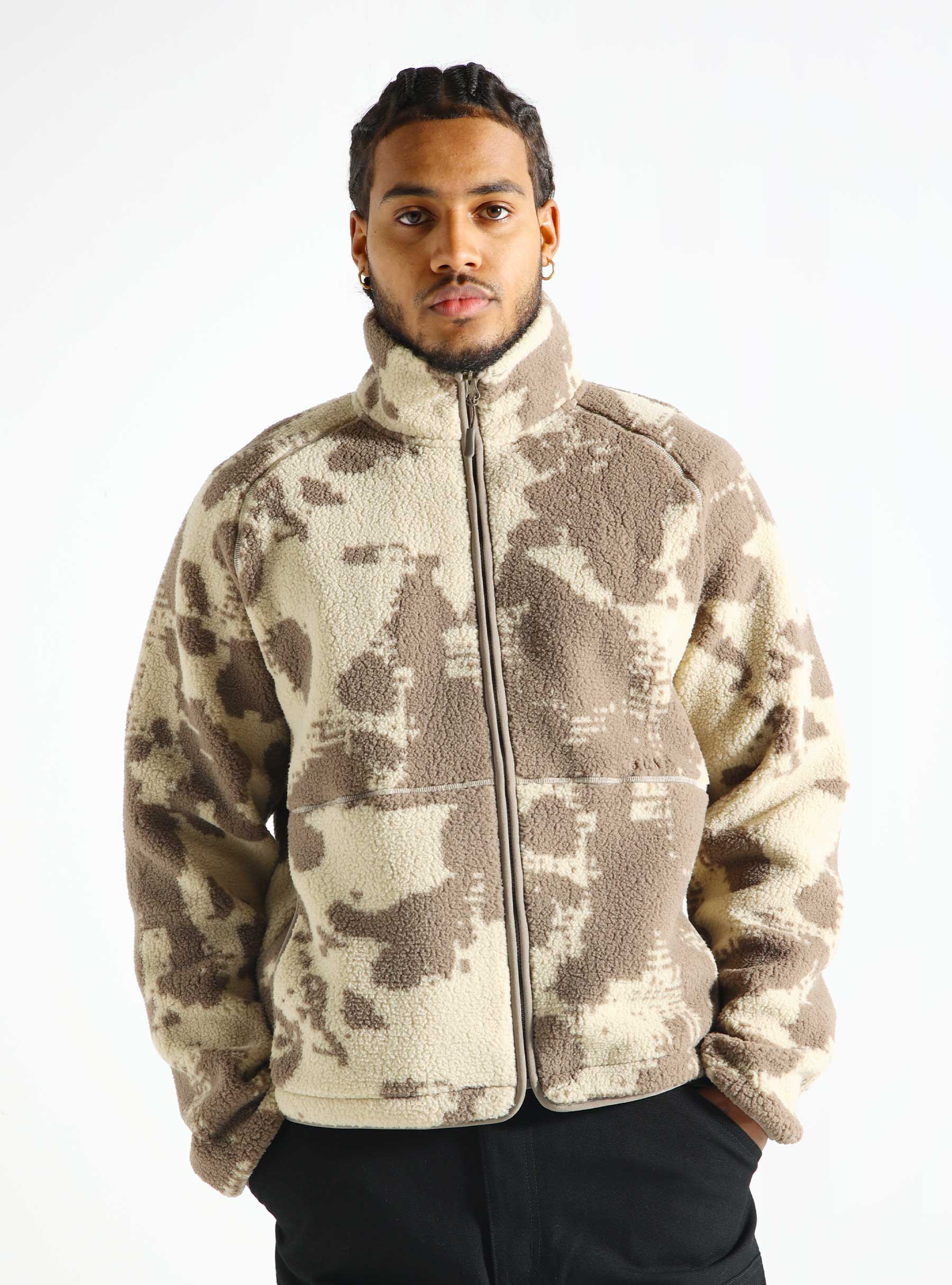 OLAF Pixel Fleece Jacket Bark M190506