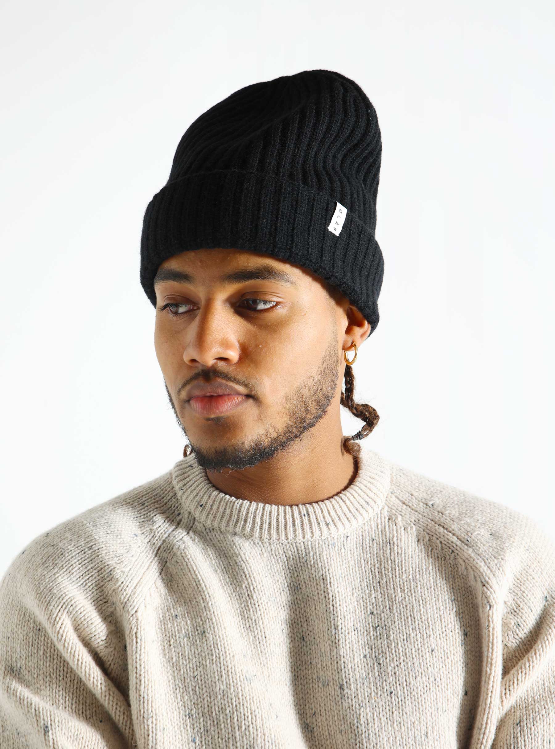 OLAF Wool Beanie Black A180826