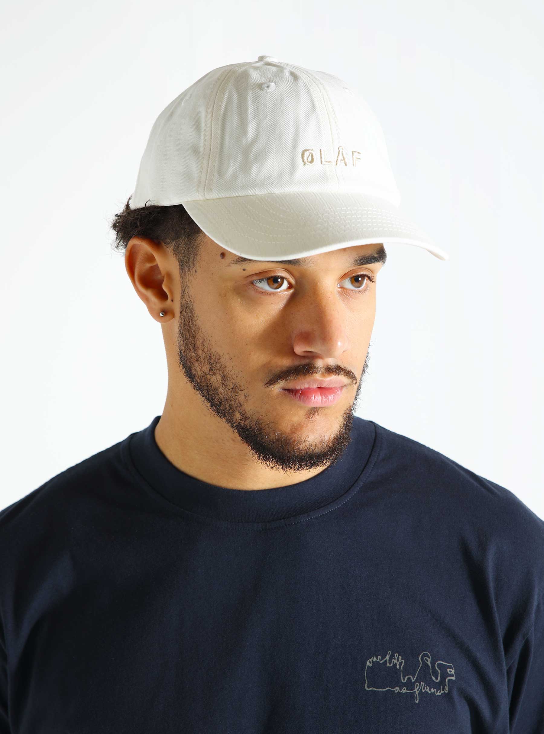 OLAF Herringbone Block Cap Off-White A180822