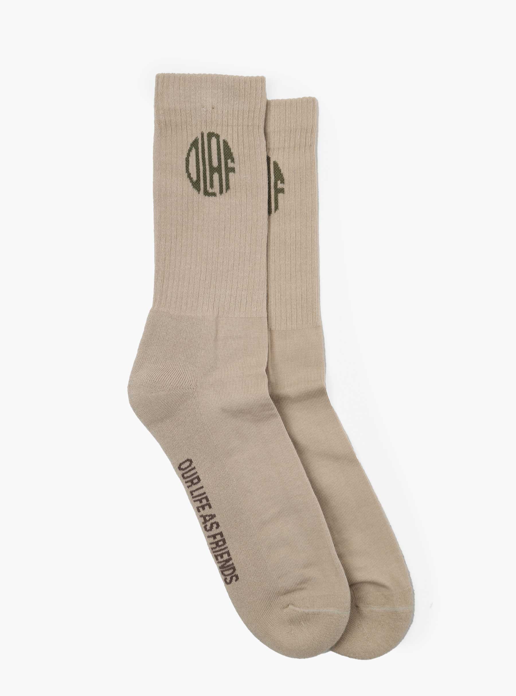 OLAF Circle Logo Sock Light Khaki A180802