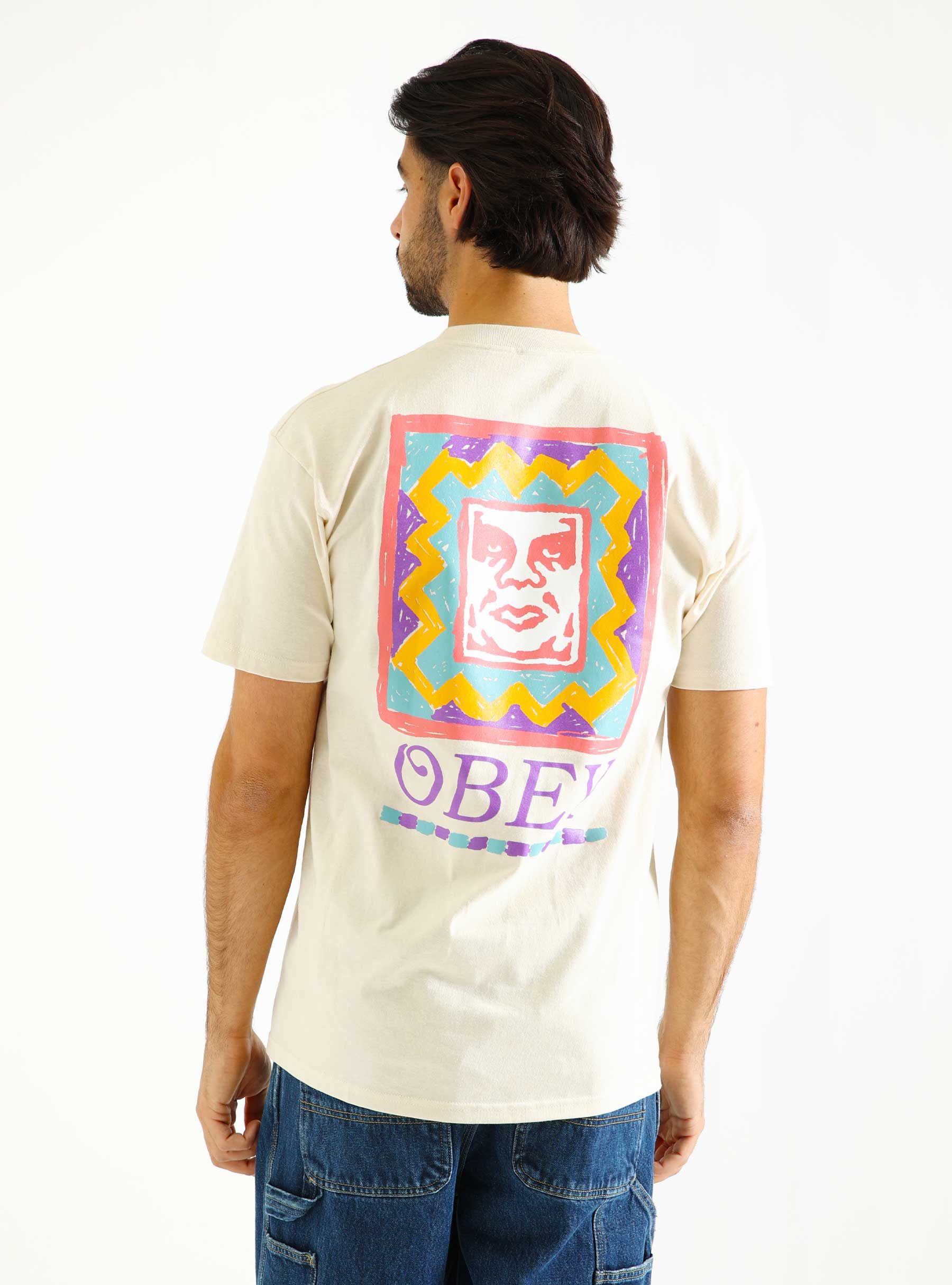 Obey Obey Throwback T-Shirt Cream 165263786-CRM