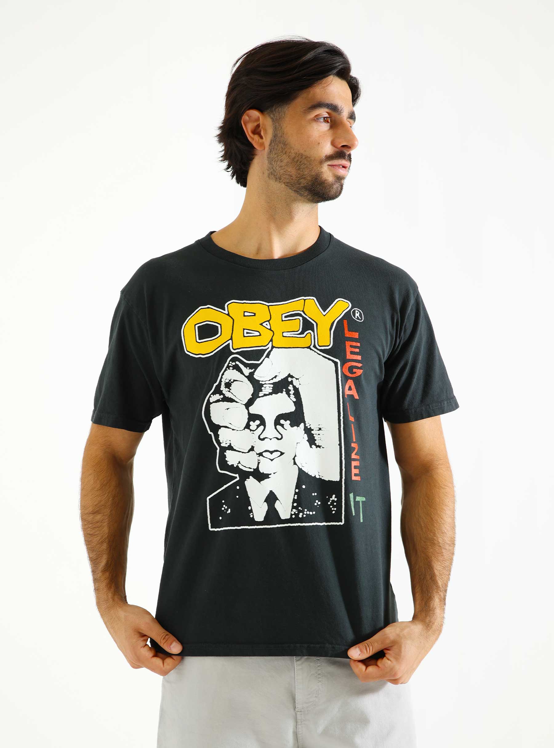 Obey Obey Legalize It Pigment T-Shirt Vintage Black 163813758-VBL