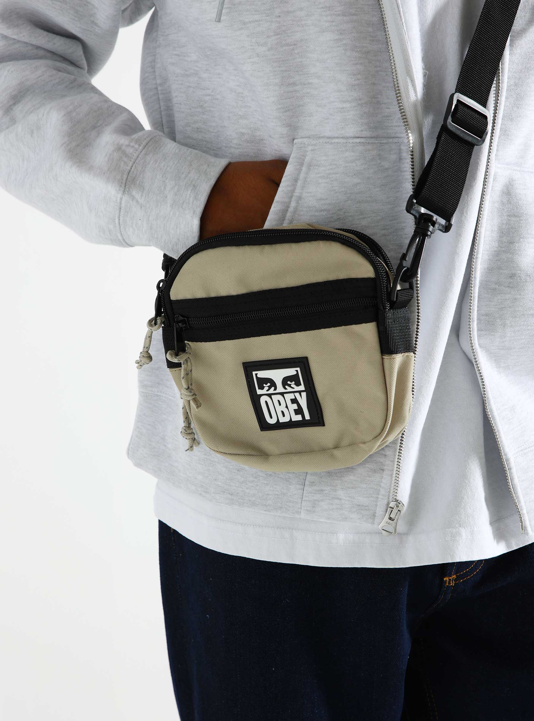 Obey Obey Small Messenger Bag Silver Grey 100010150-SIG