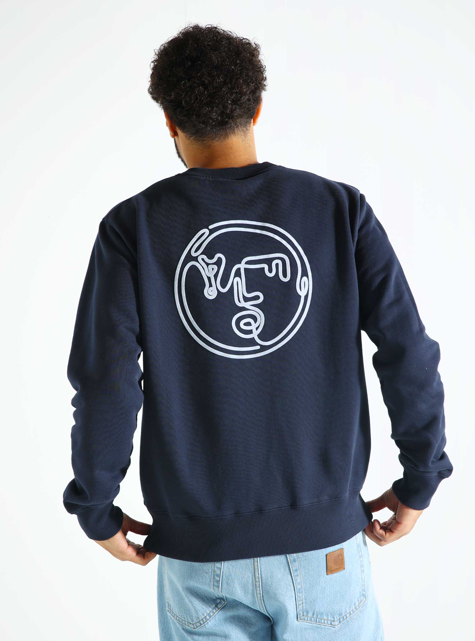 OLAF Nostalgia Face Crewneck Navy M190202