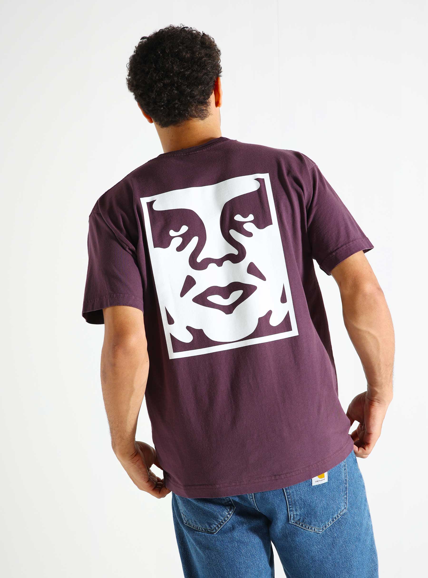 Obey Obey Bold Icon Heavyweight T-shirt Plum Perfect 166913439-PLP