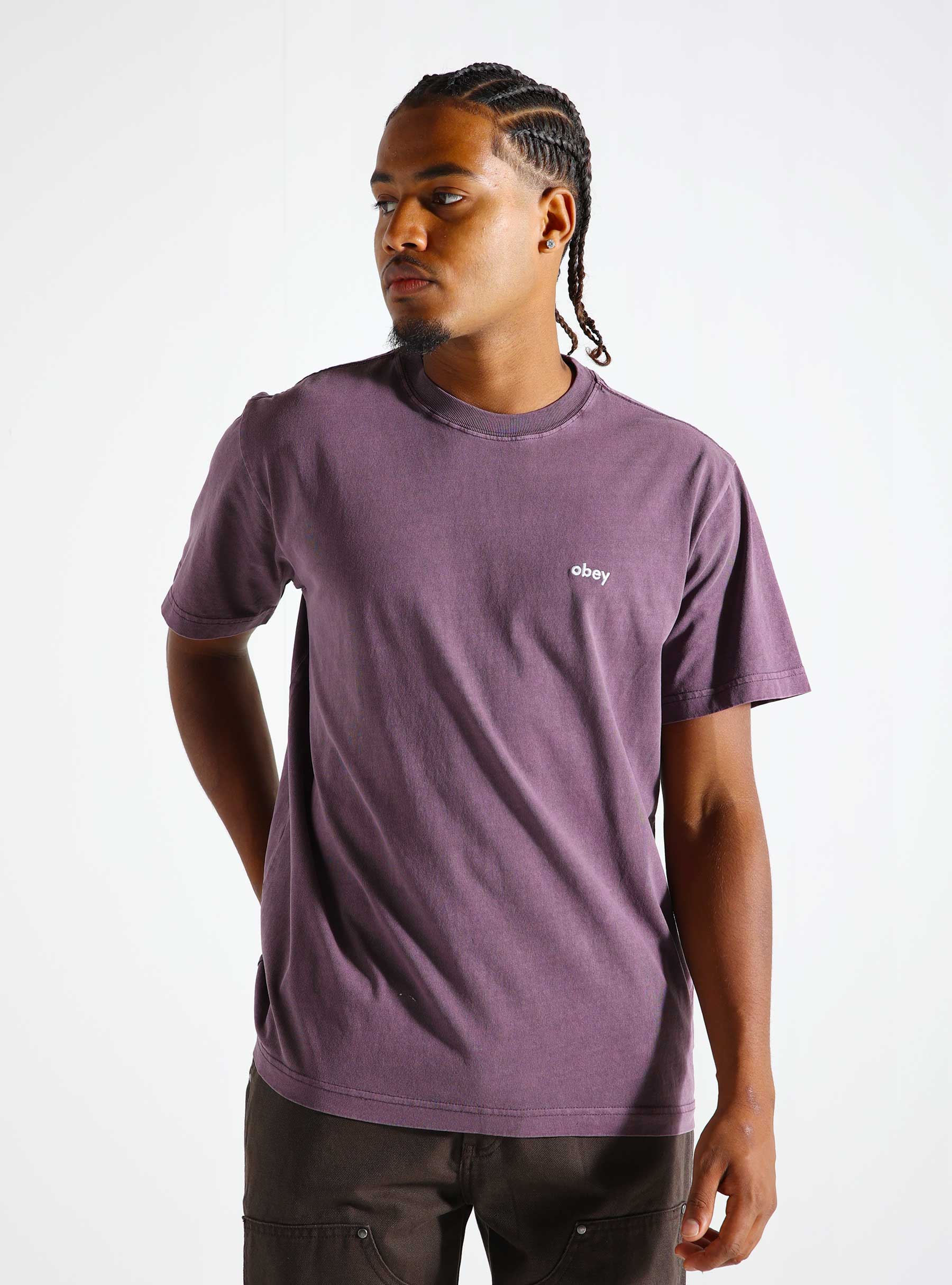 Obey Lowercase Pigment T-shirt Pigment Plum Perfect 131080353-PLP