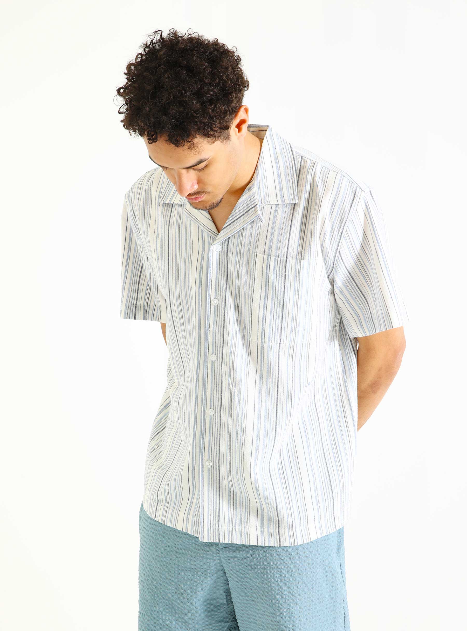 OLAF Stripe Shirt Blue Stripe M170301