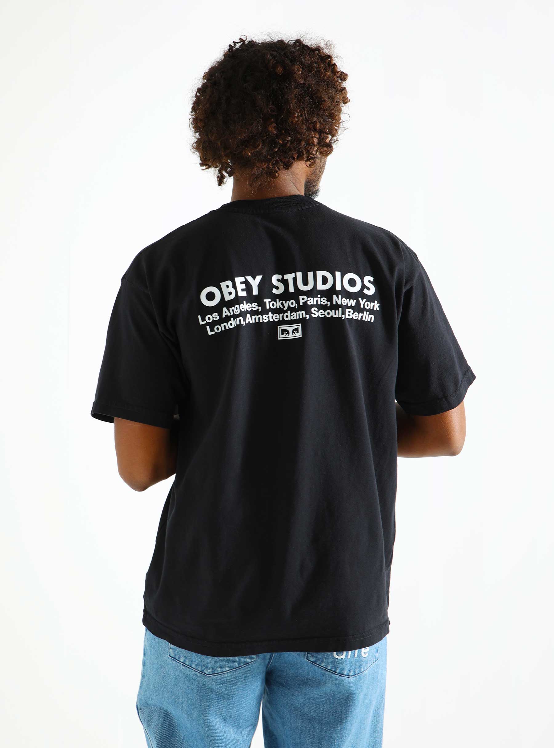 Obey Obey Studios Eye T-shirt Jet Black 166913717-JET