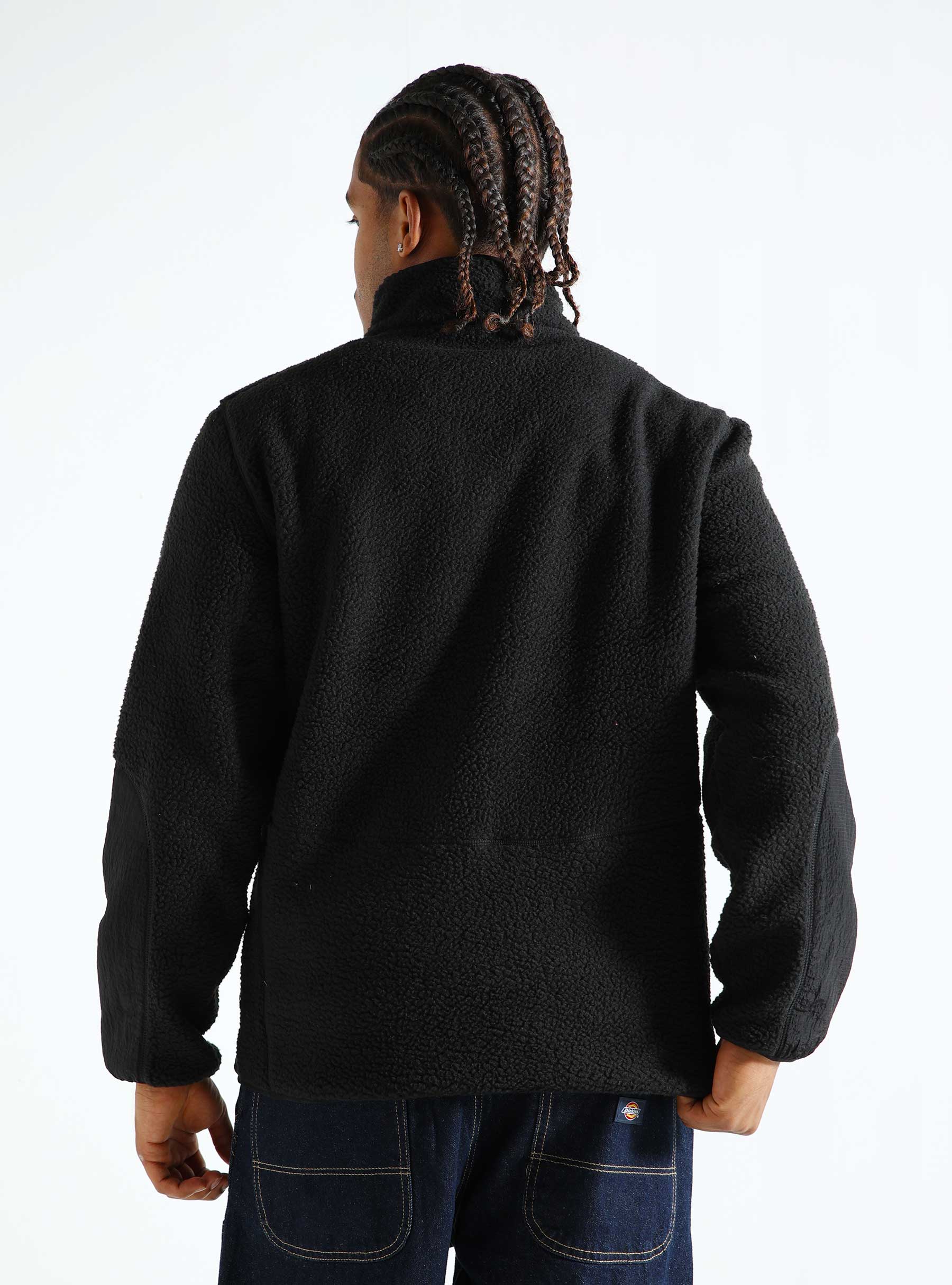 Purple Mountain Observatory Sherpa Zip Through Fleece Black PMO001