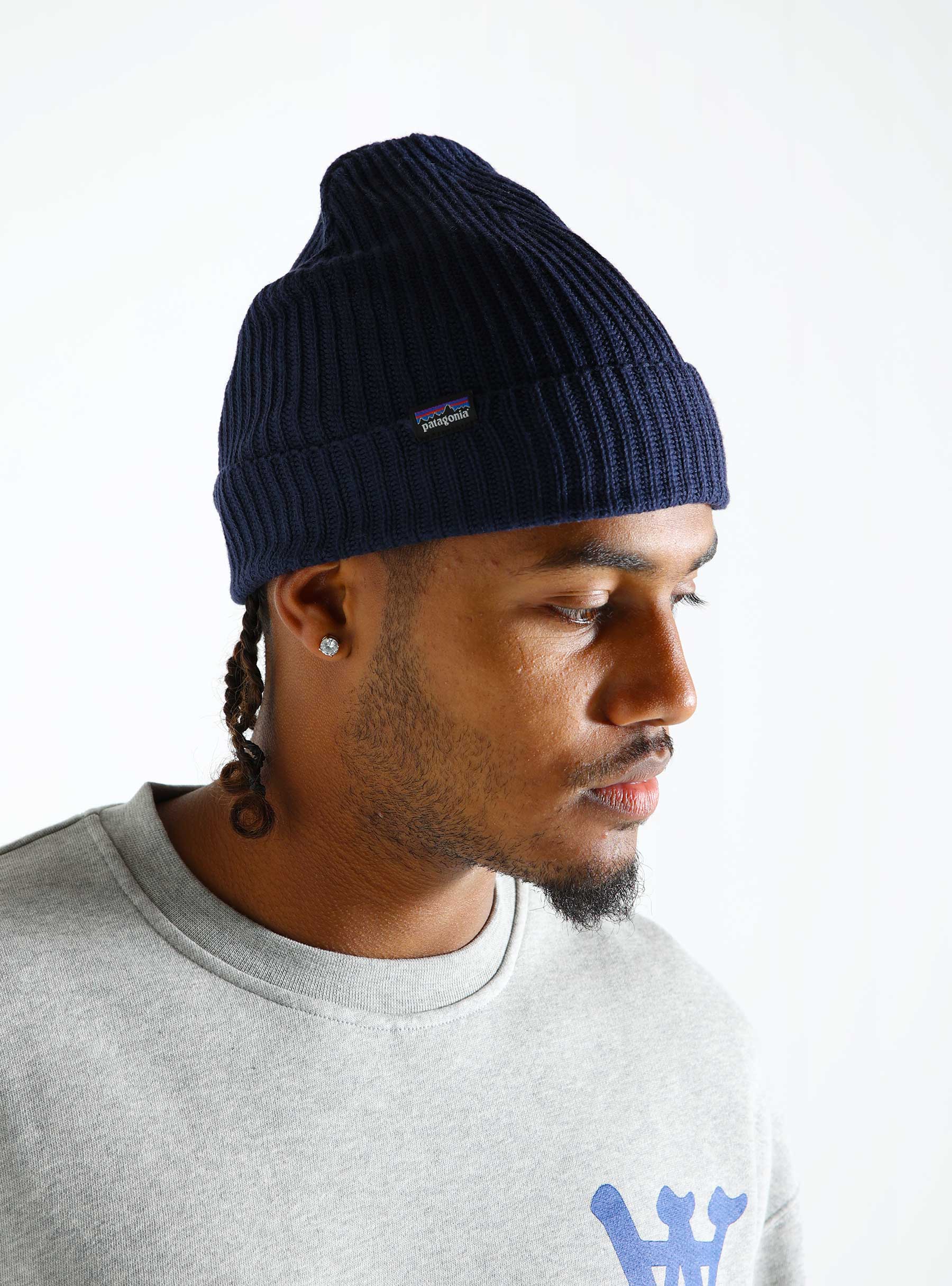 Patagonia Fishermans Rolled Beanie Navy Blue 29105