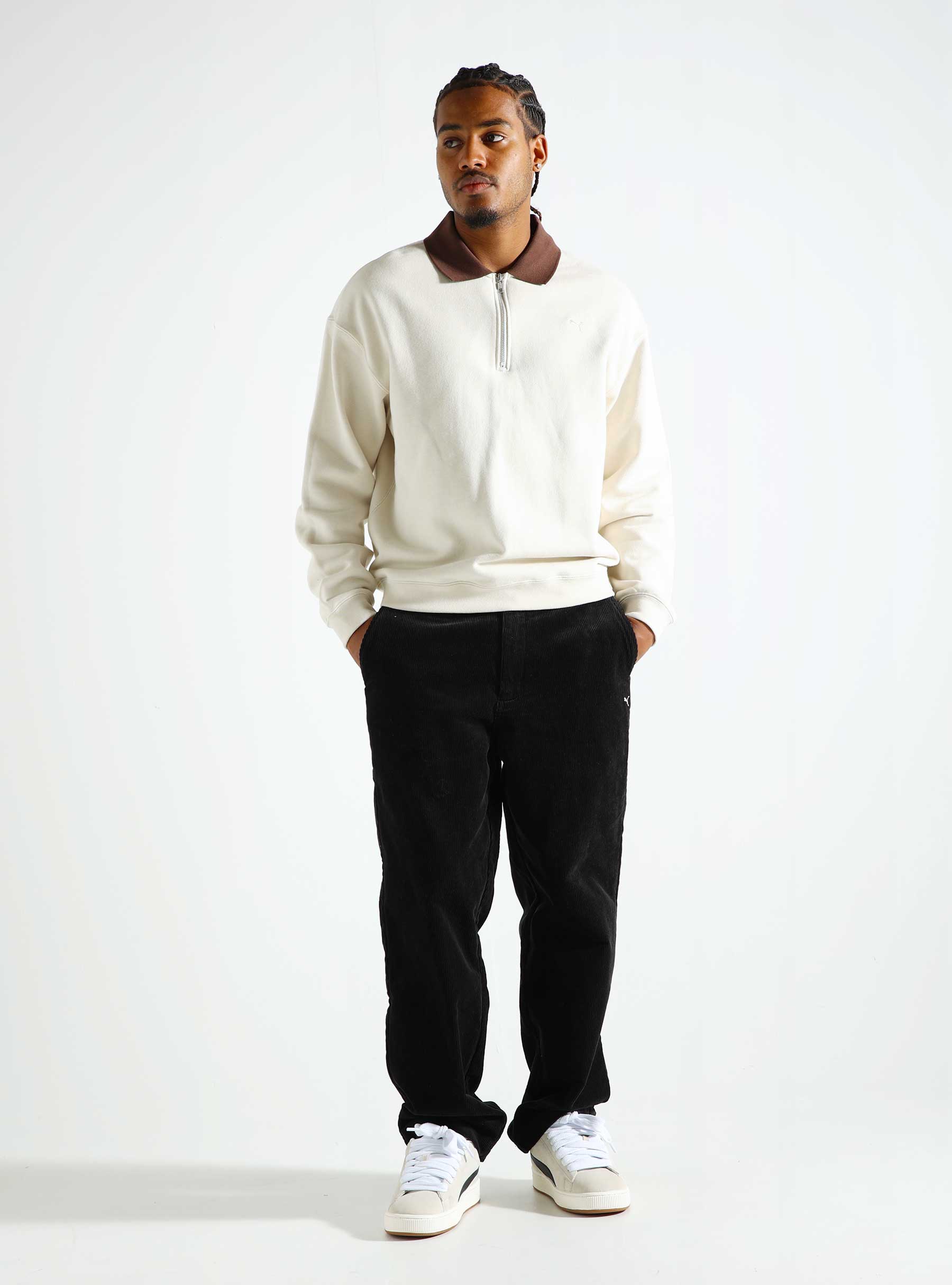 Puma MMQ Quarter-Zip Crew White 626718-87