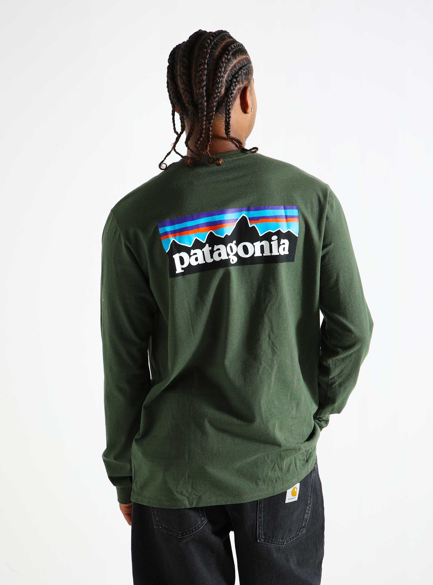 Patagonia M's L/S P-6 Logo Responsibili-Tee Torrey Pine Green 38518TPGN