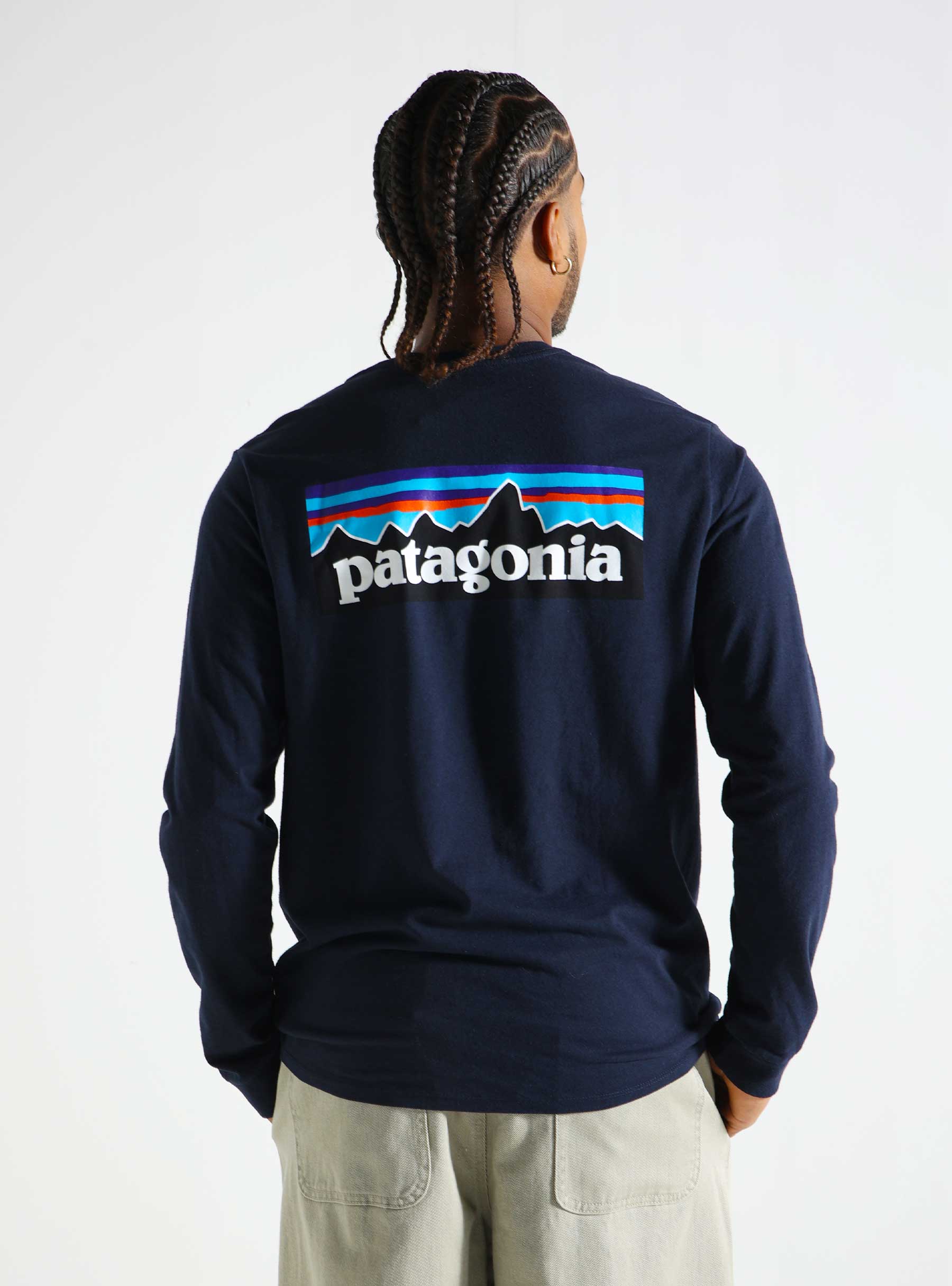 Patagonia M's Longsleeve P-6 Logo Responsibili-Tee New Navy 38518NENA