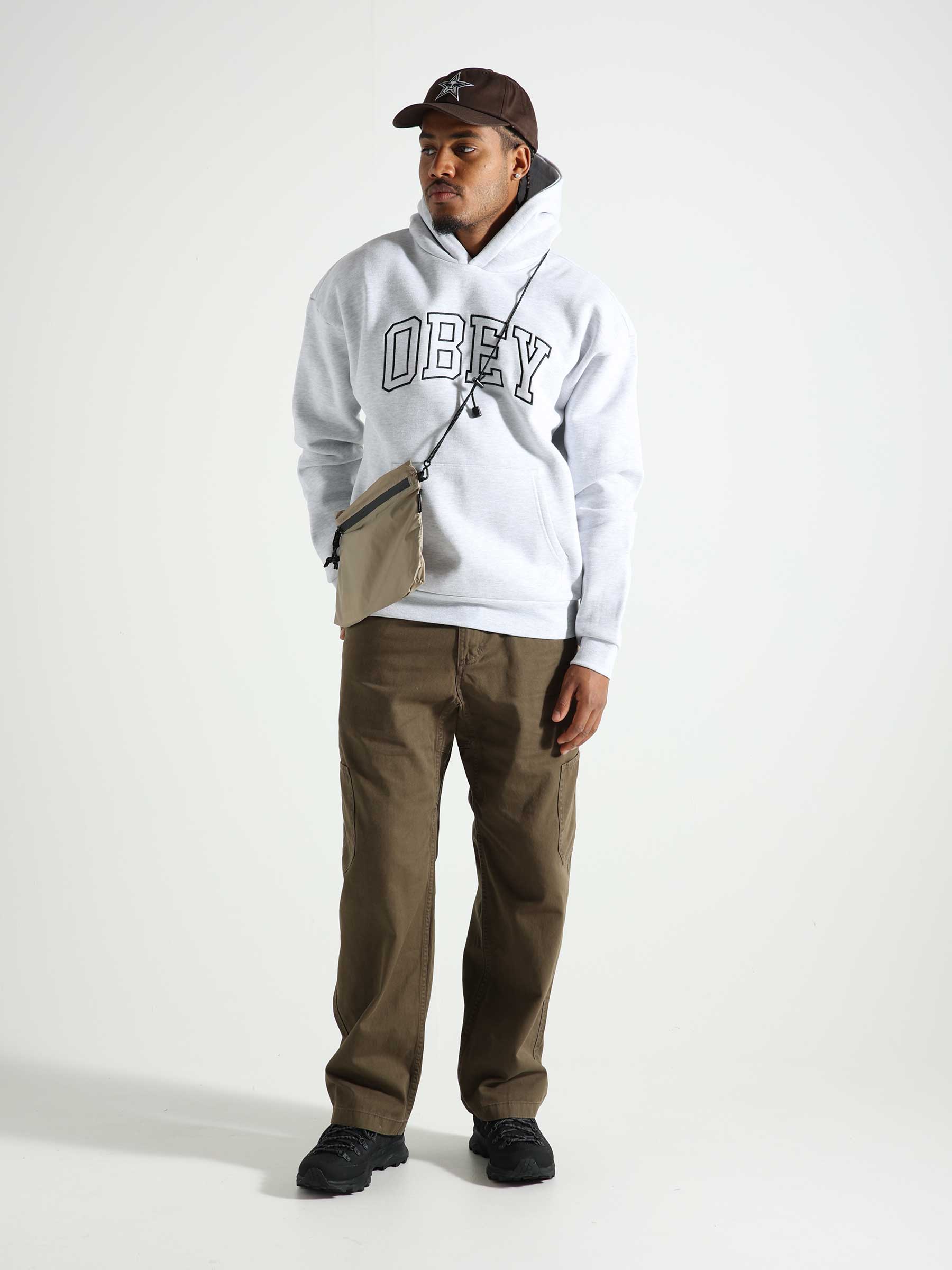 Obey Collegiate Extra Heavy Hoodie II Ash Grey 112470227-AGRY