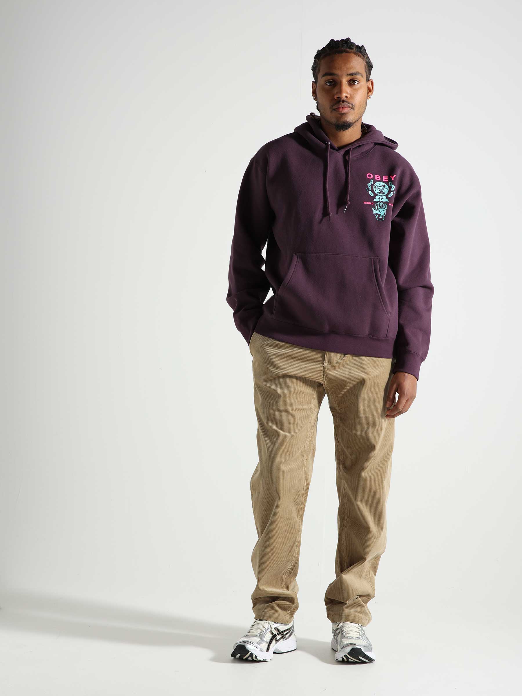 Obey Obey Helping Hand Hoodie Plum Perfect 112843942-PLP