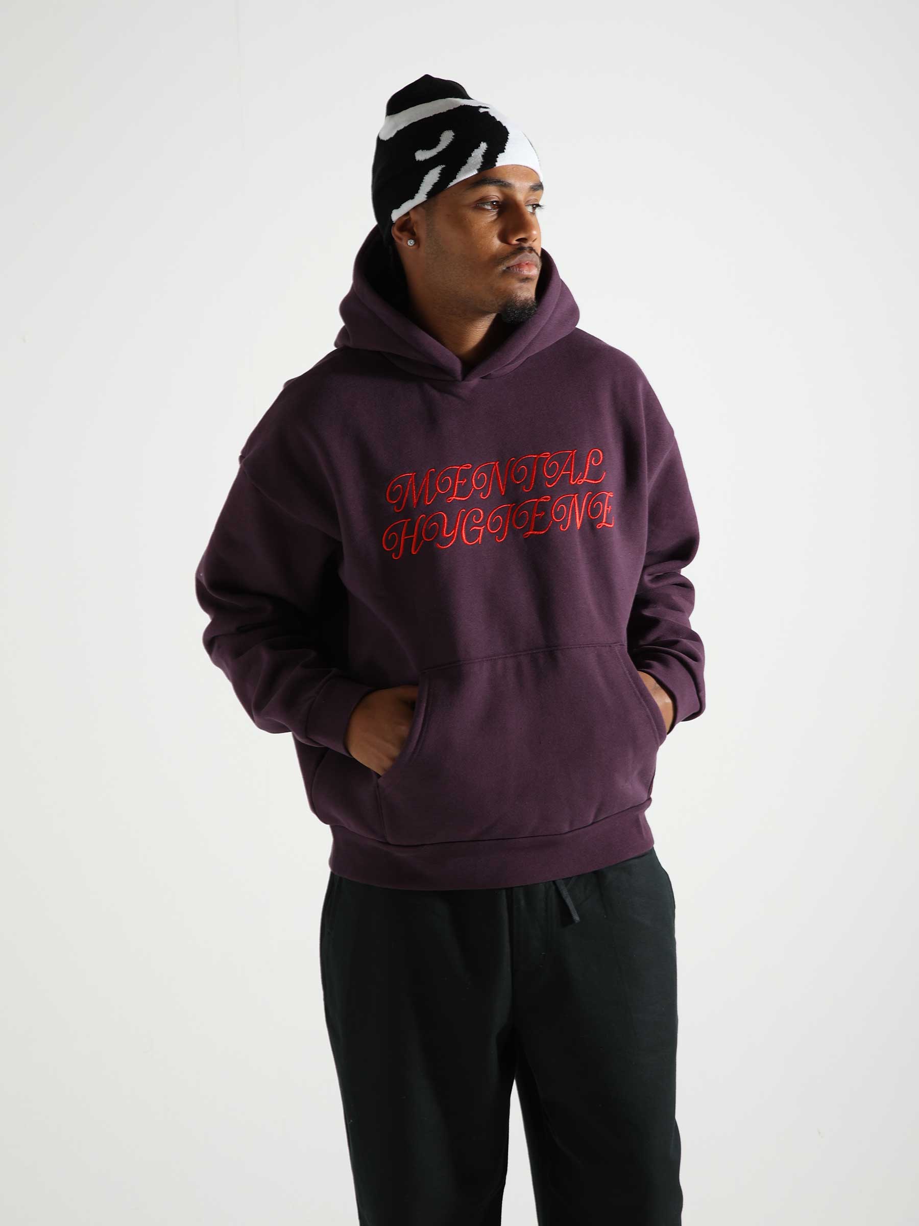 Obey Mental Hygiene Extra Heavy Hoodie Plum Perfect 112470232-PLP