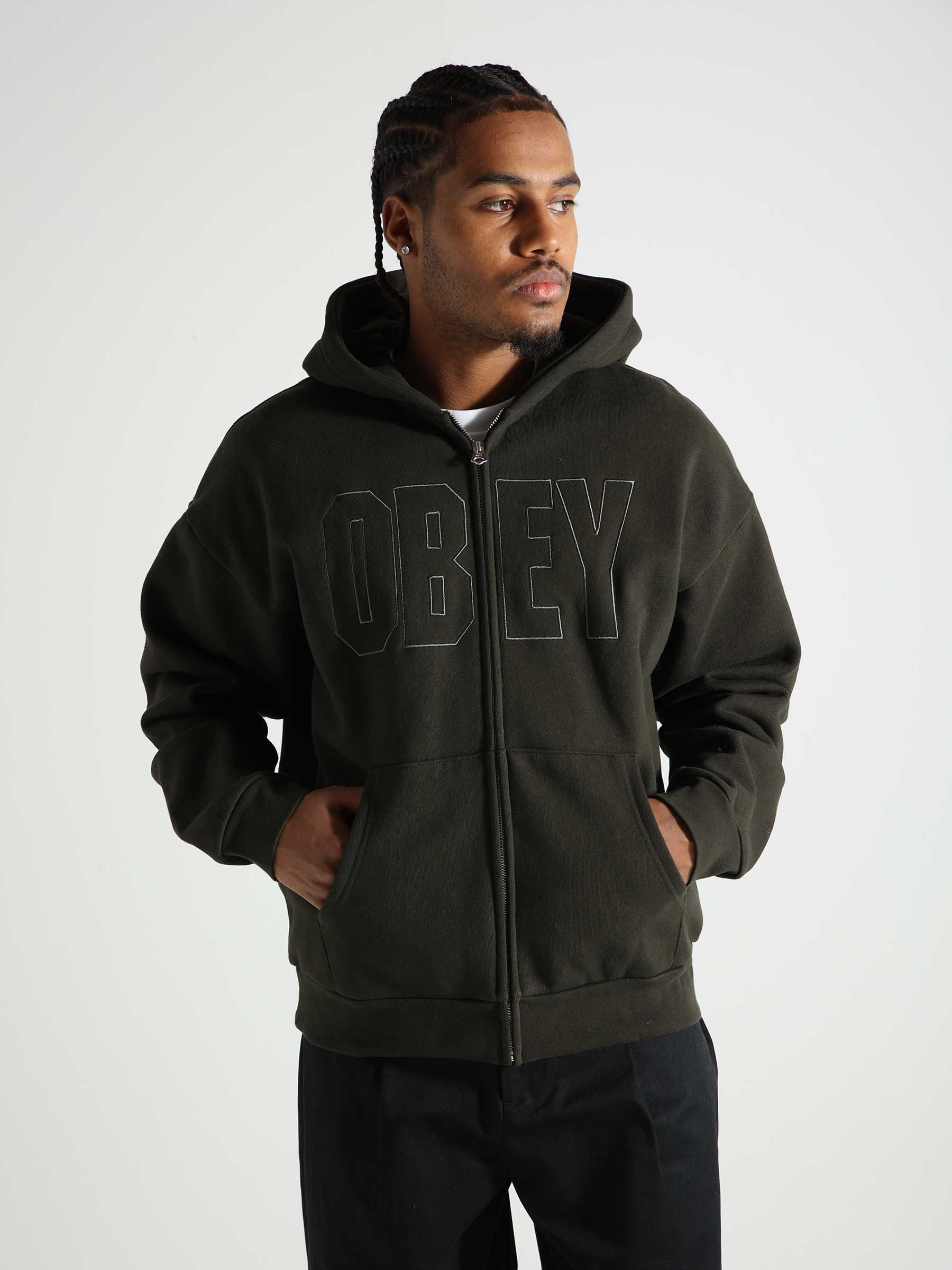 Obey Digable Extra Heavy Zip Hoodie Rosin 112460025-RSI