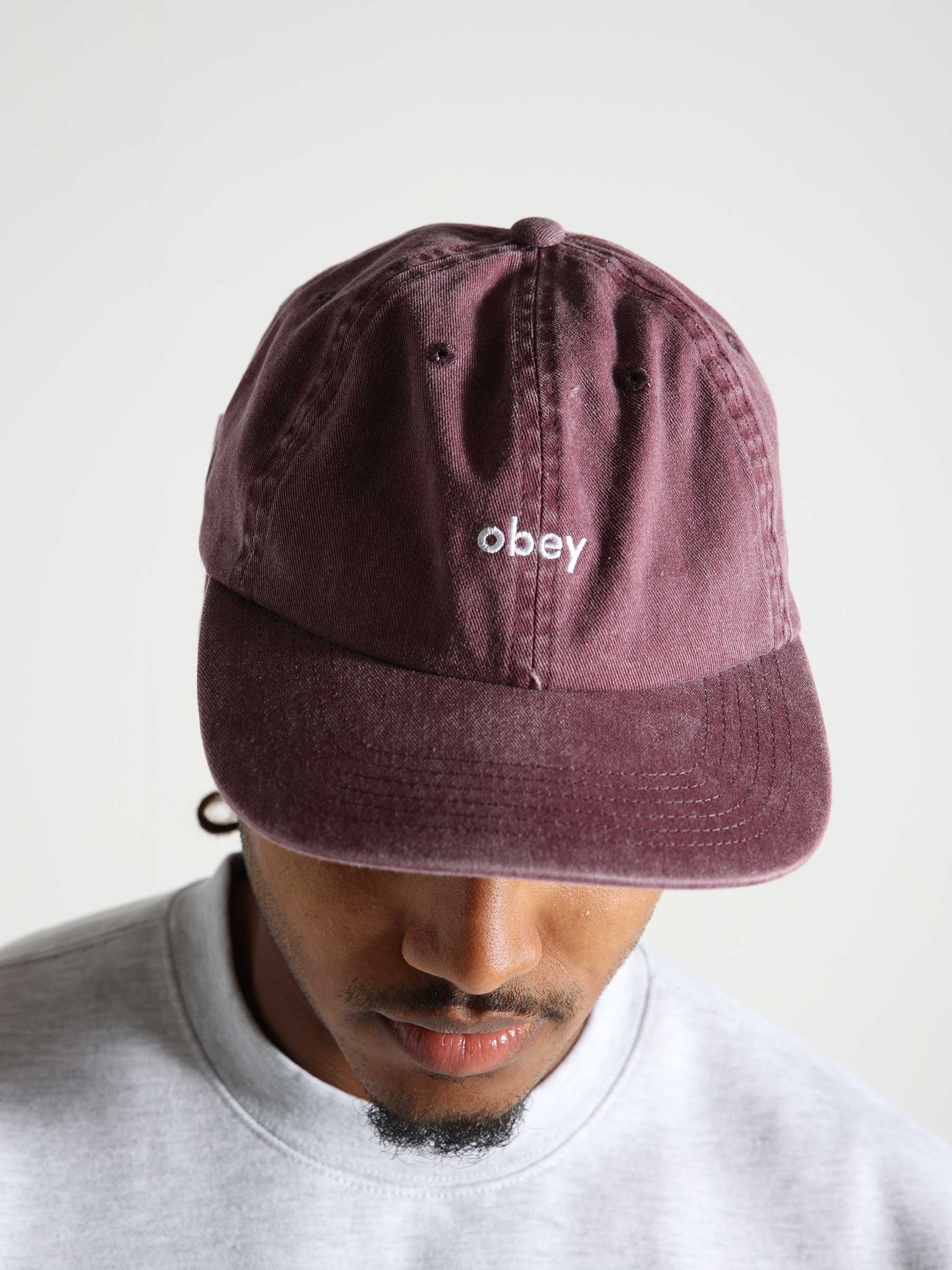 Obey Pigment Lowercase 6 Panel Stra Pigment Vino 100580367-VNO