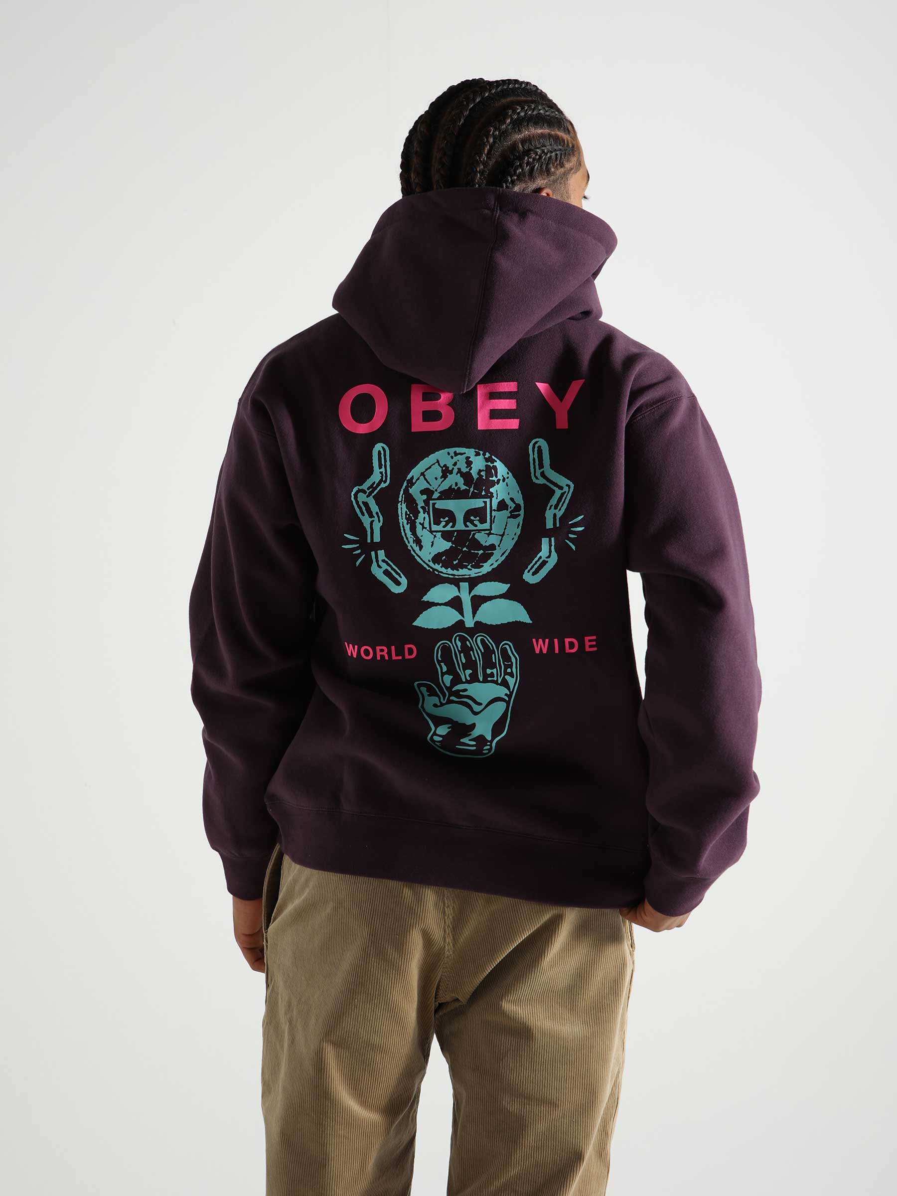 Obey Obey Helping Hand Hoodie Plum Perfect 112843942-PLP