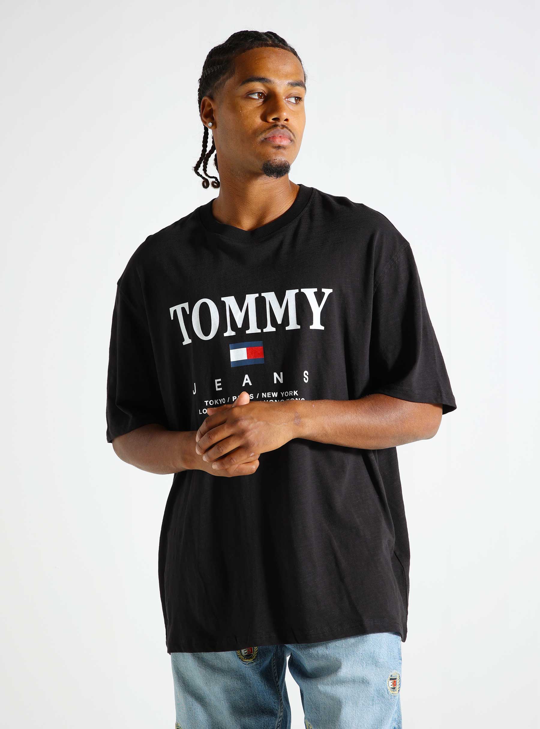 Tommy Jeans TJM OVZ RWB TJ Twist T-Shirt Black DM0DM20080BDS