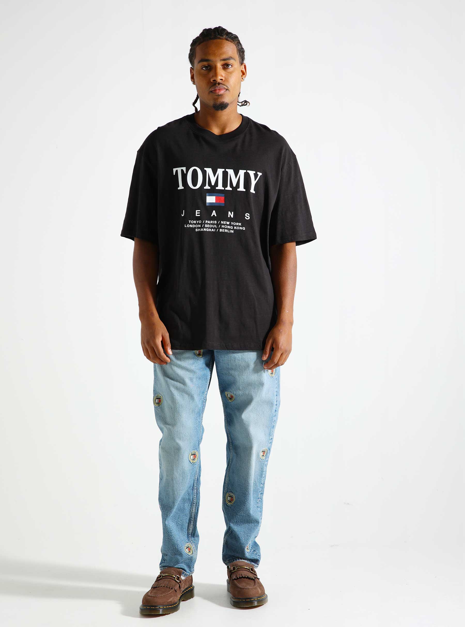 Tommy Jeans TJM OVZ RWB TJ Twist T-Shirt Black DM0DM20080BDS