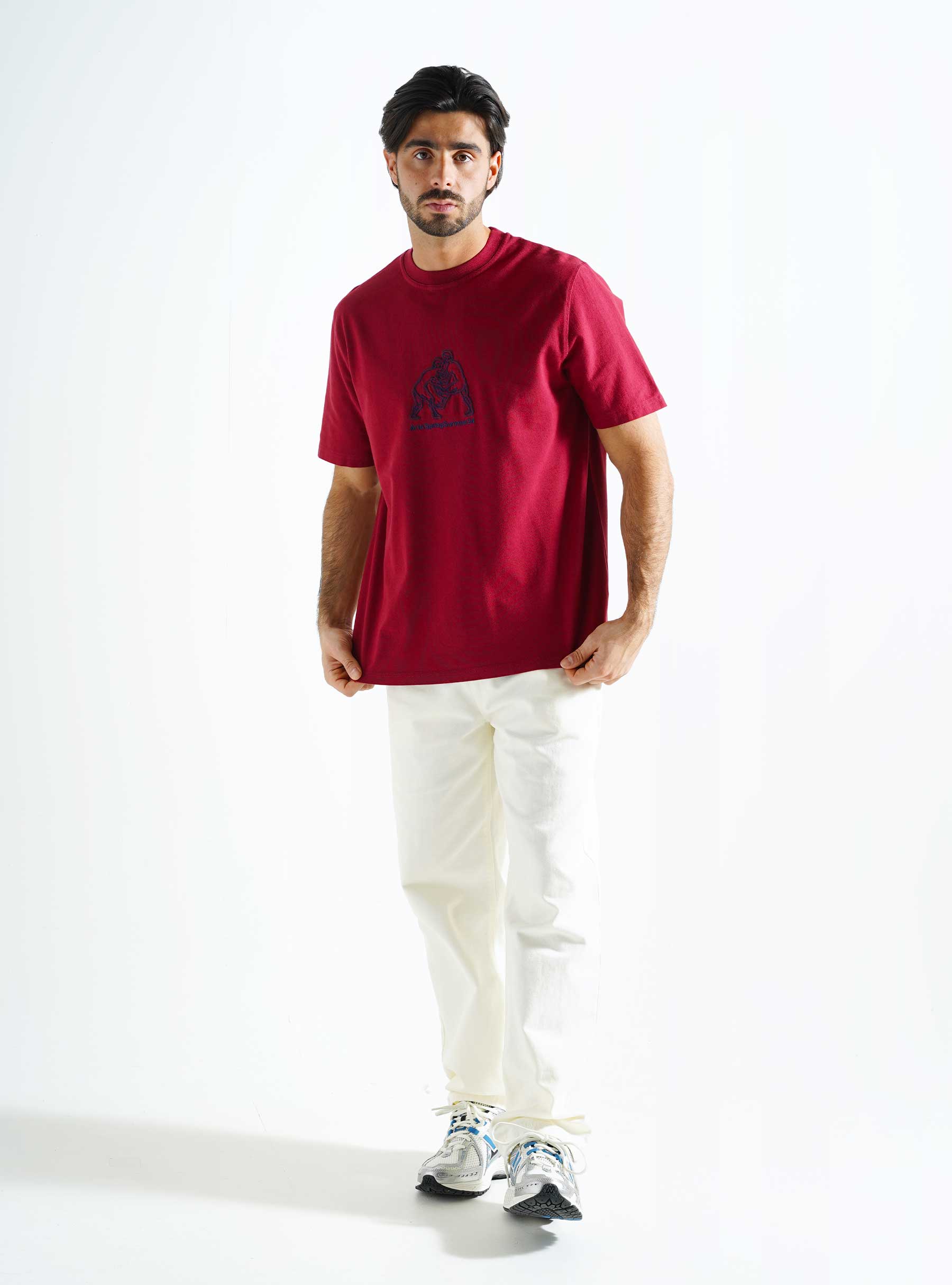 Arte Antwerp Teo Figher Front T-shirt Bordeaux SS24-016T