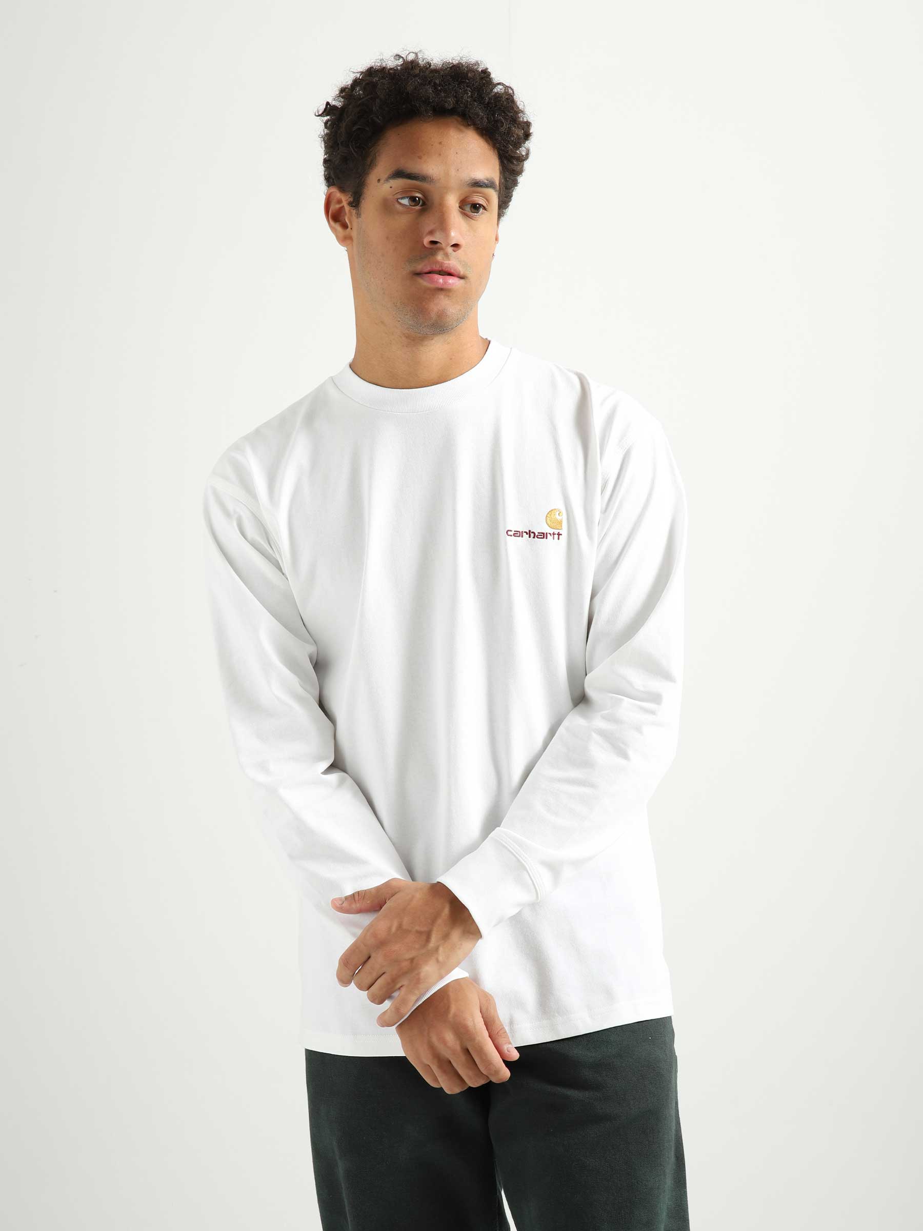 Carhartt WIP American Script Longsleeve White I029955-02XX