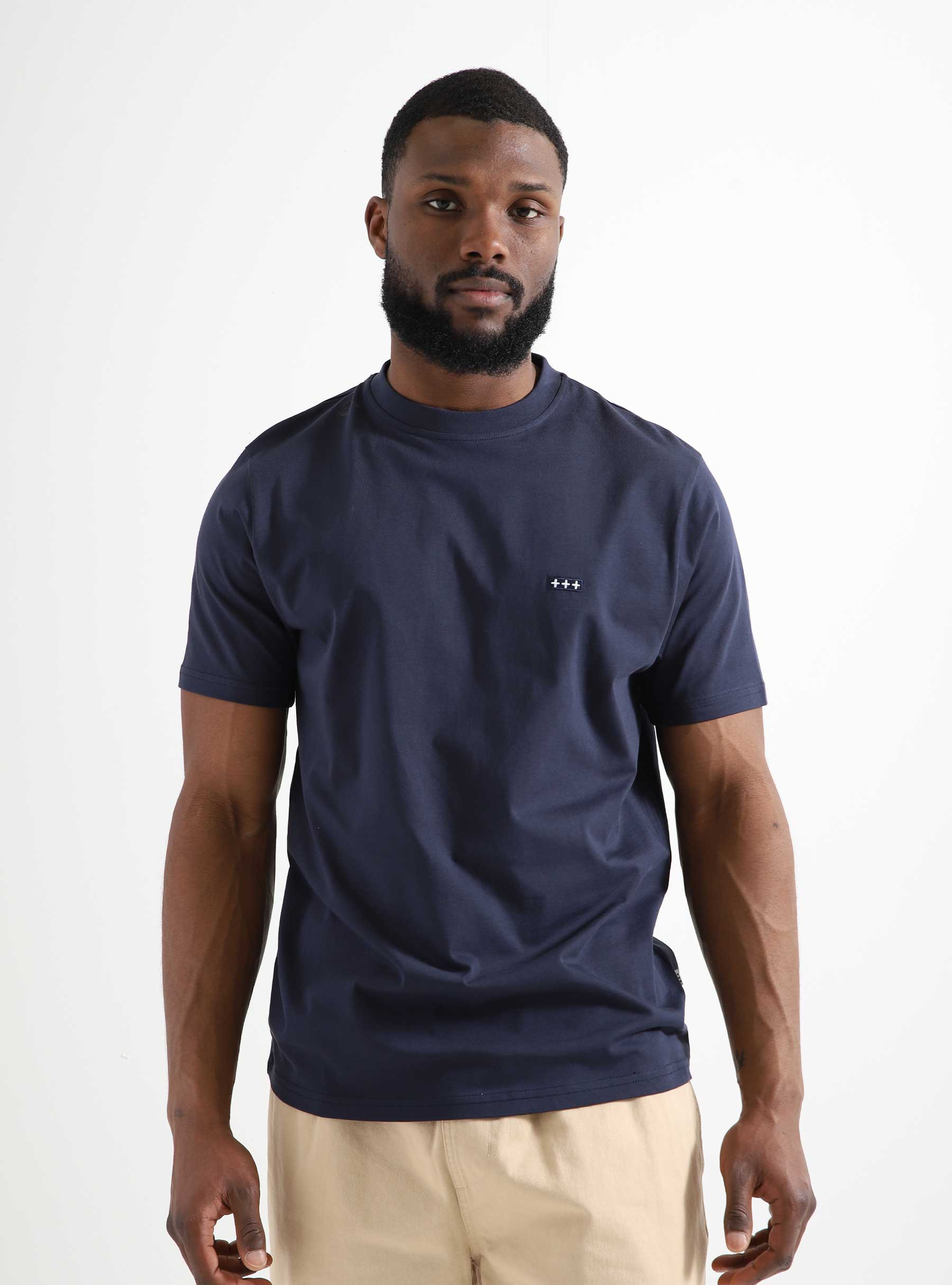 Quality Blanks QB03 Patch Logo T-shirt Navy