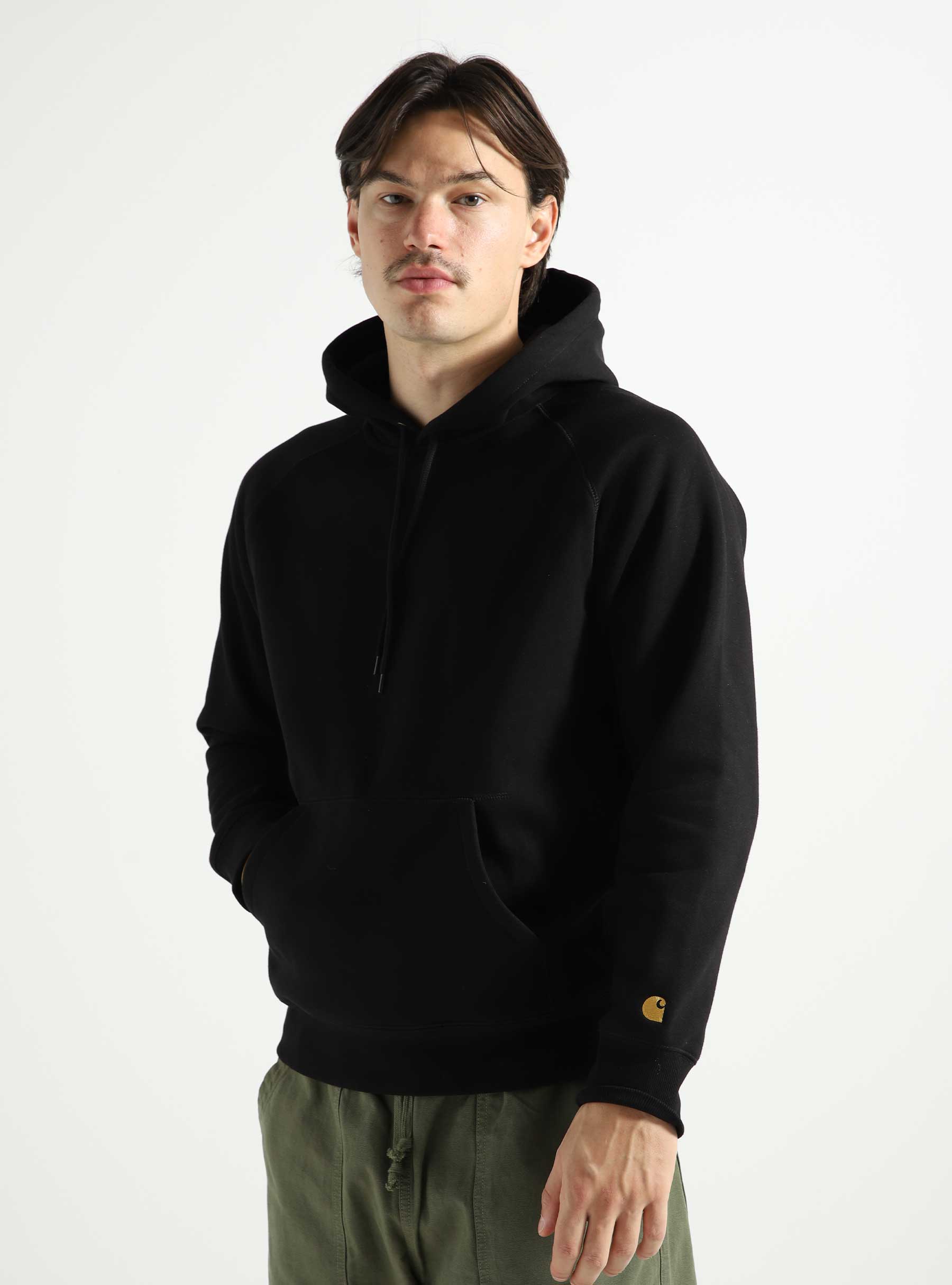 Carhartt WIP Hooded Chase Sweat Black Gold I026384-00FXX