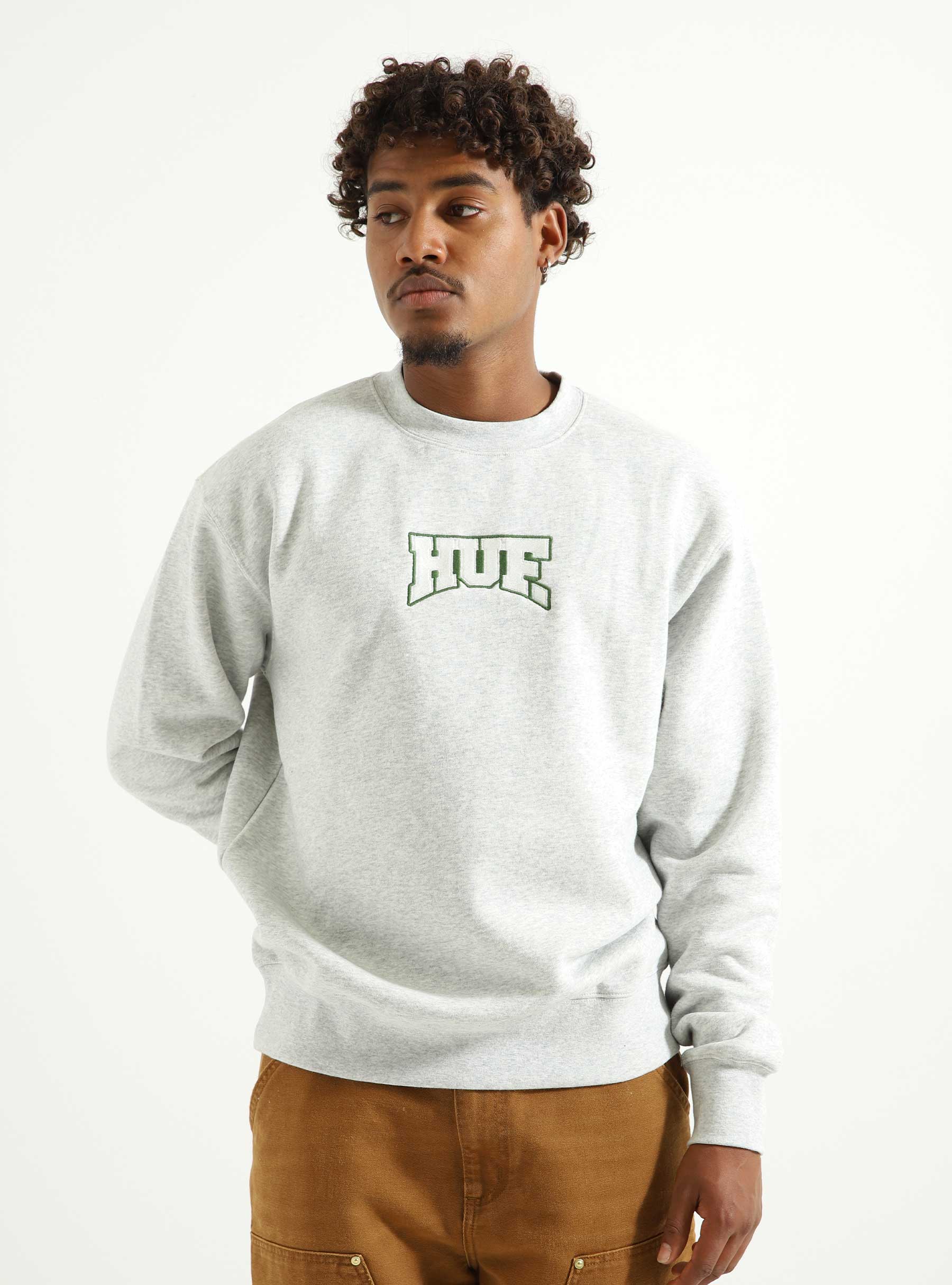 HUF Home Team Crewneck Heather Grey PF00628-HTGRY