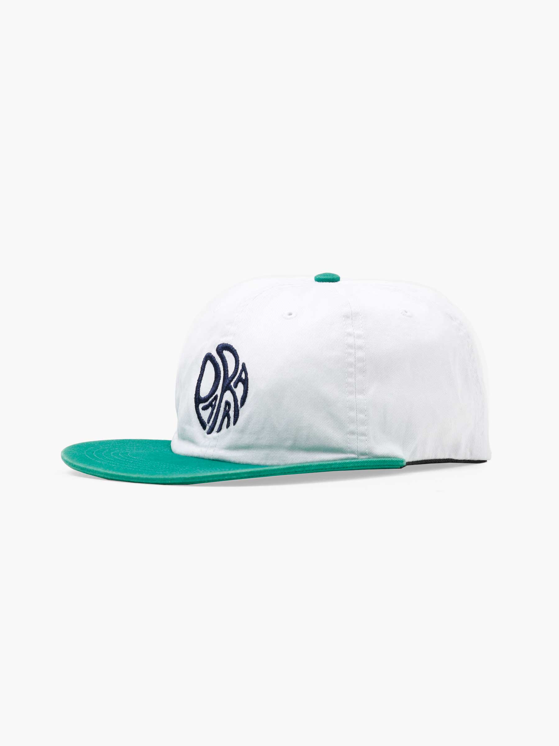 by Parra Circle Tweak Logo 6 Panel Hat Off White Green 49365