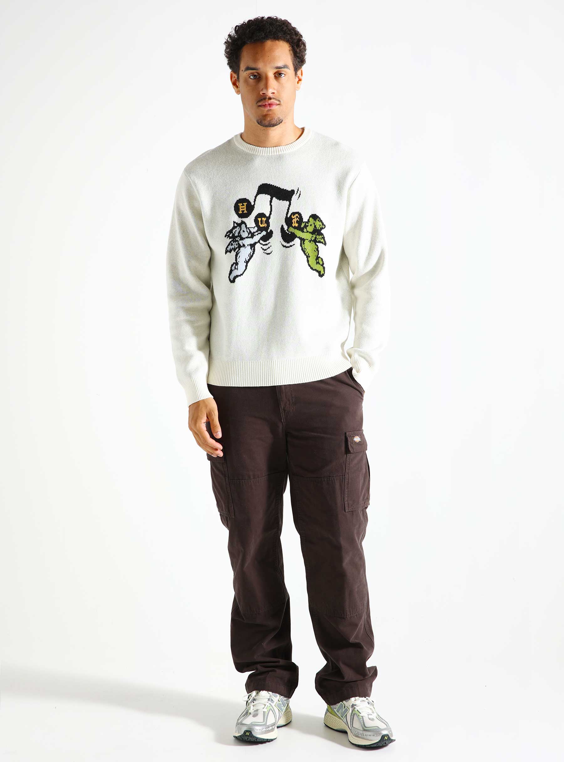 HUF Song Intarsia Sweater Linen KN00507