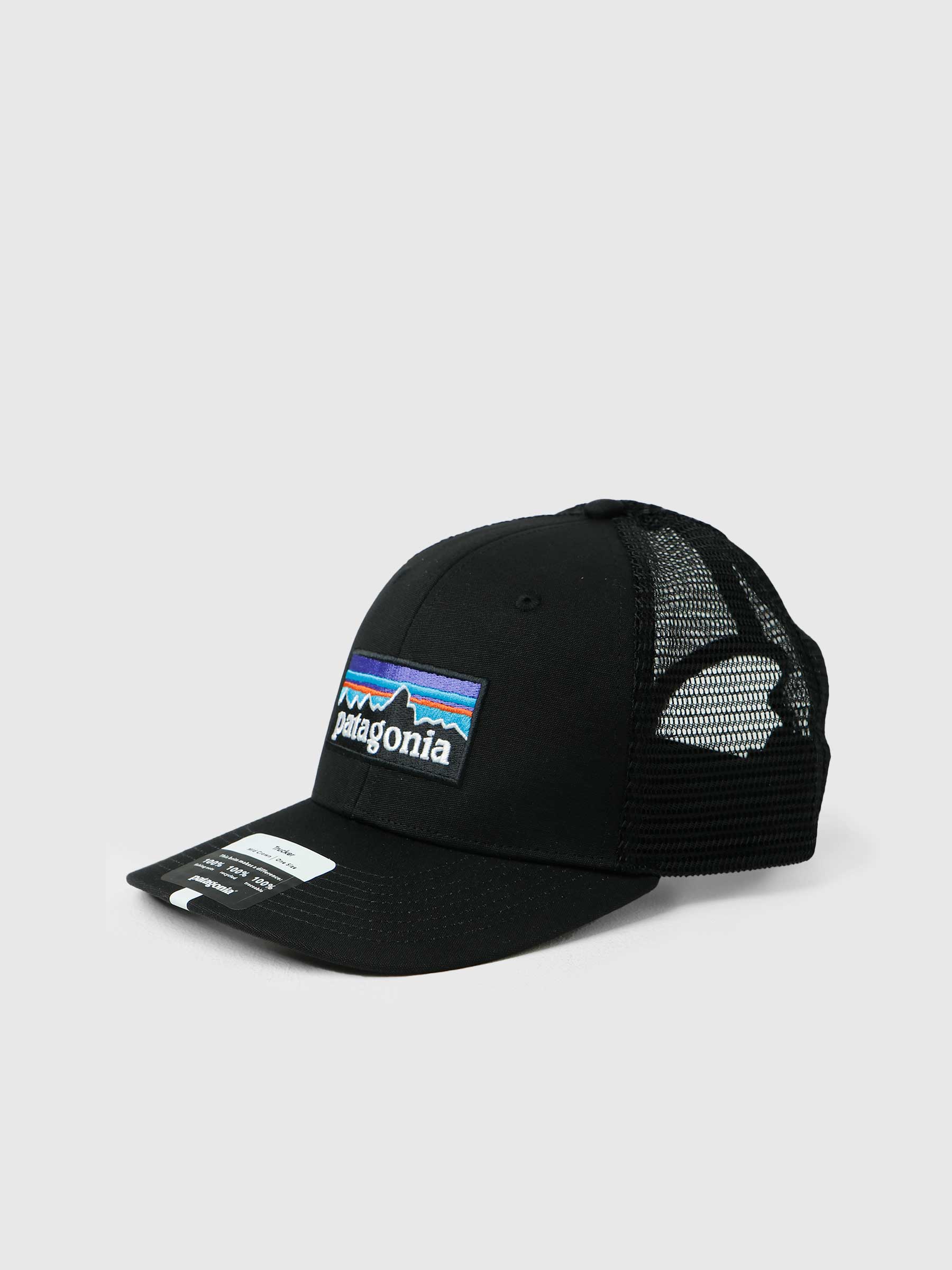 Patagonia P 6 Logo Trucker Hat Black 38289-BLK