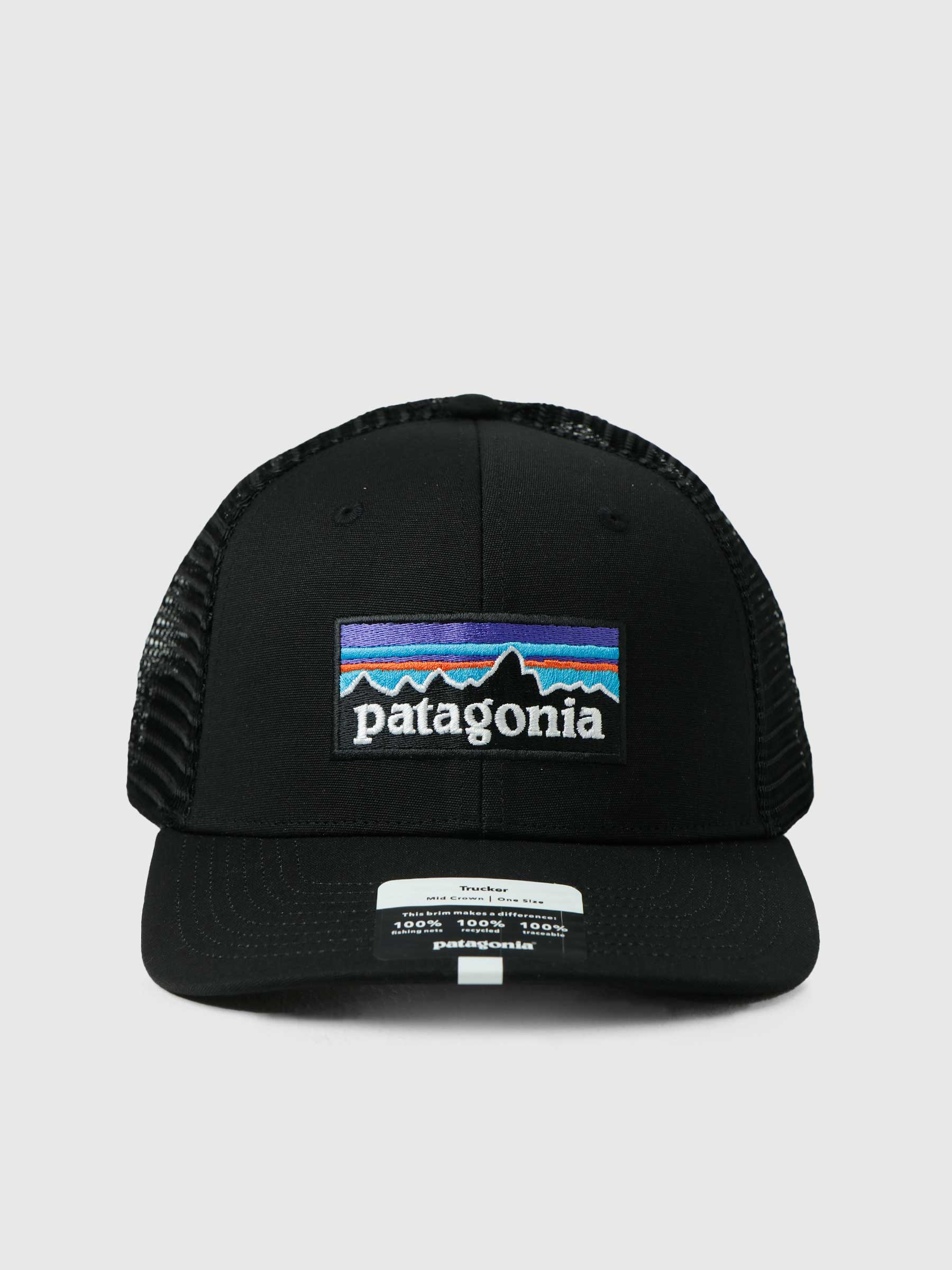 Patagonia P 6 Logo Trucker Hat Black 38289-BLK