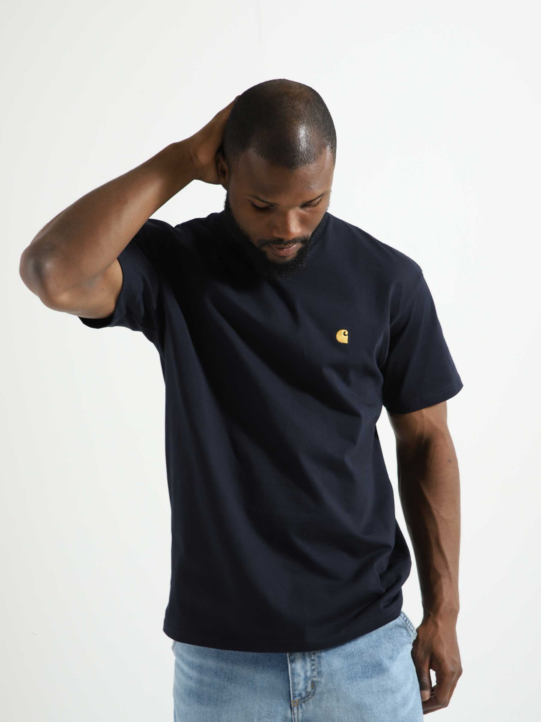 Carhartt WIP Chase T-Shirt Dark Navy Gold I026391