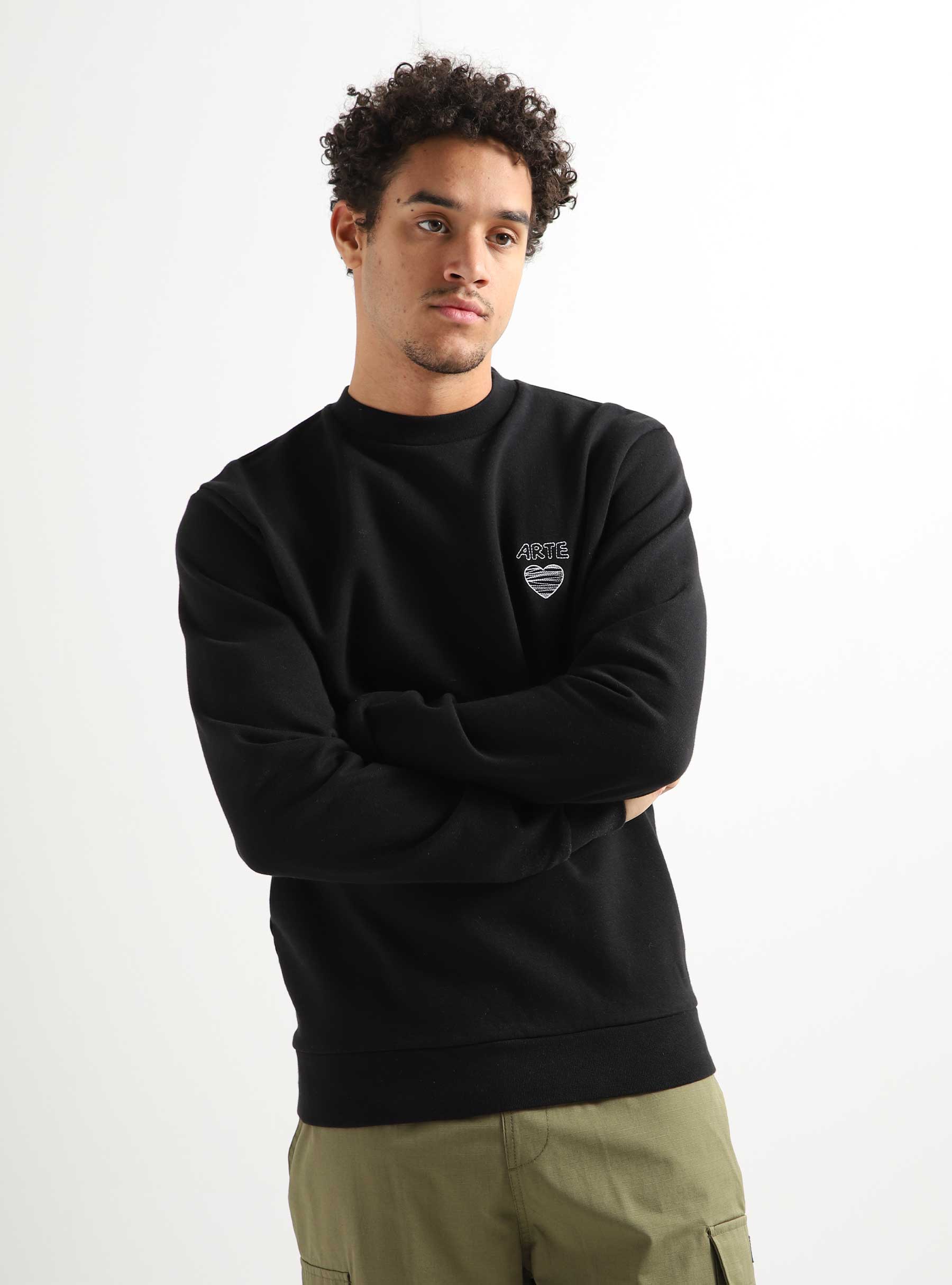 Arte Antwerp Clarck Scrible Crewneck Black AW22-241C