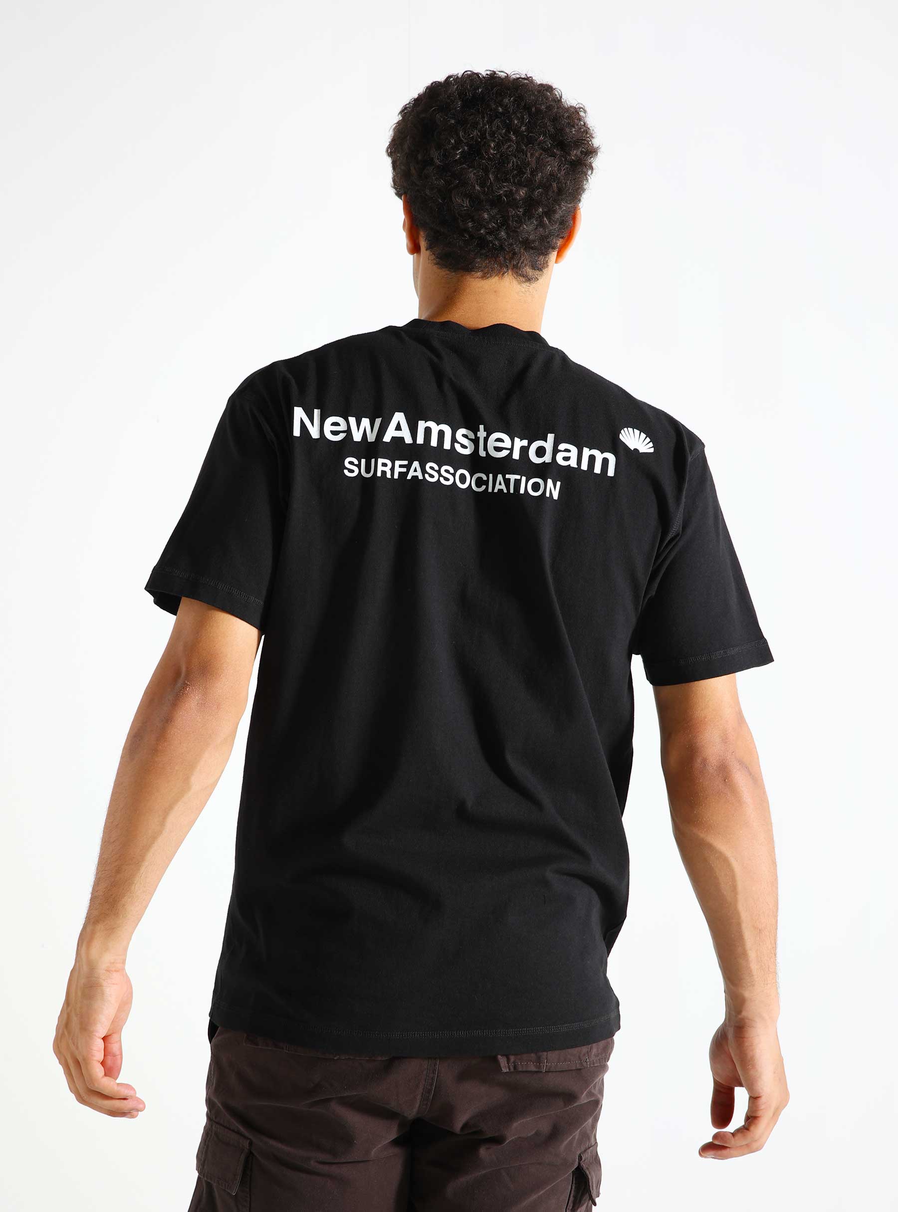 New Amsterdam Surf Association Logo T-shirt Black White 2402120002