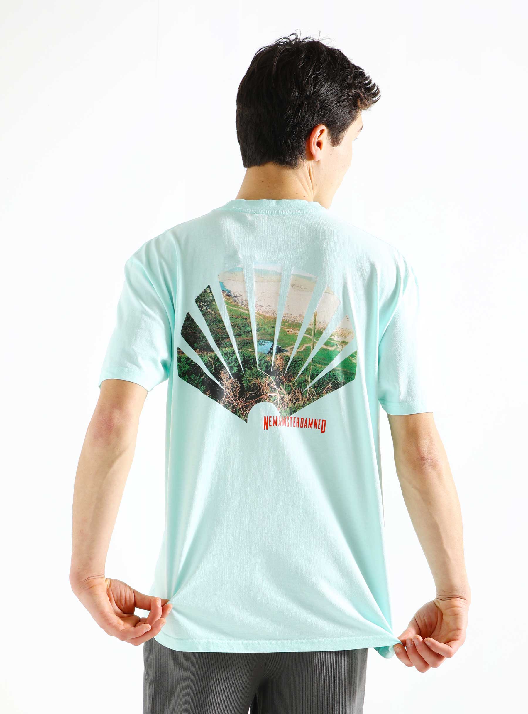 New Amsterdam Surf Association NASA Tourist T-shirt Bleach Aqua 2401114003