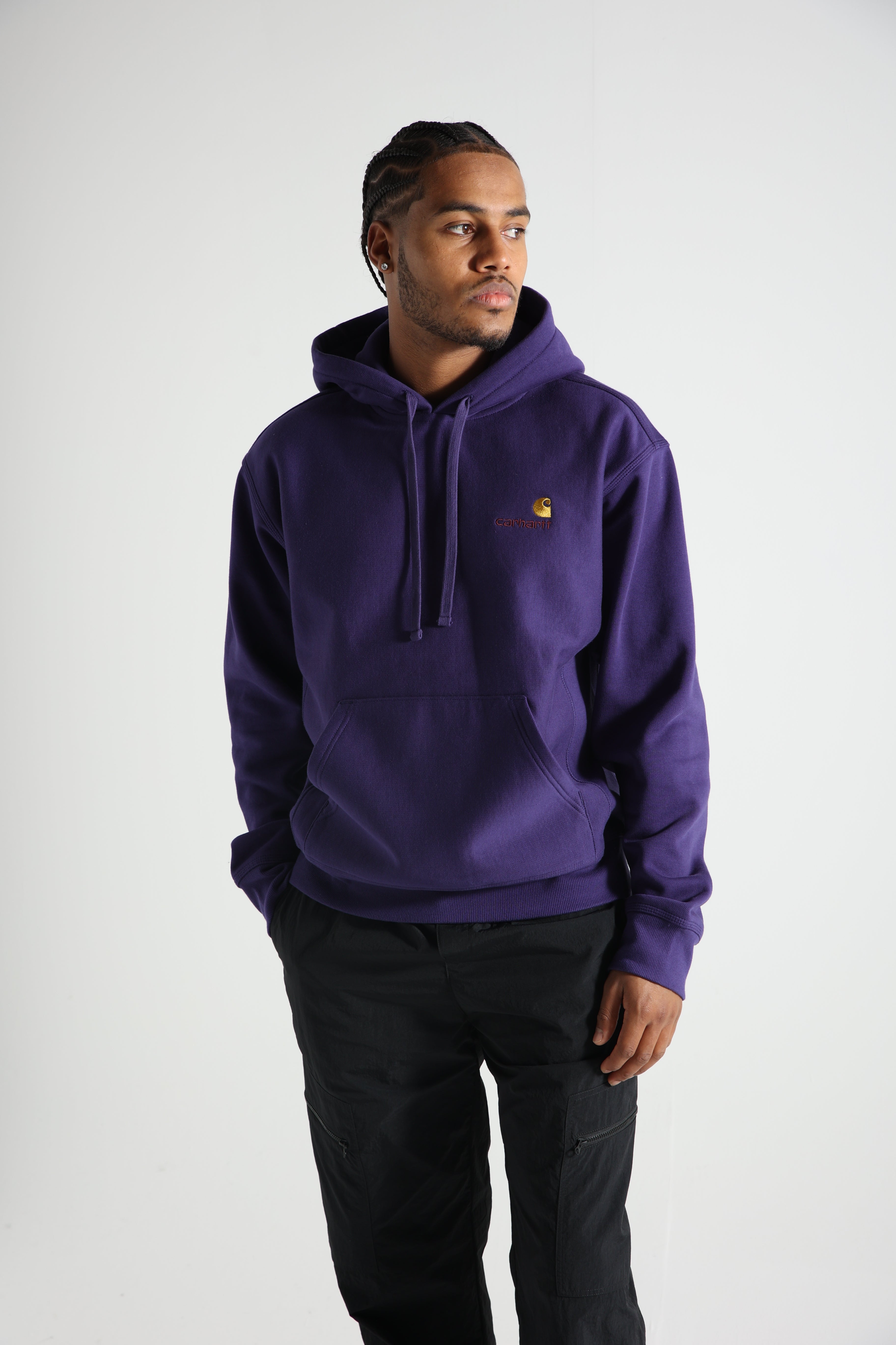 Carhartt WIP American Script Hoodie Aura I028279-2BZXX