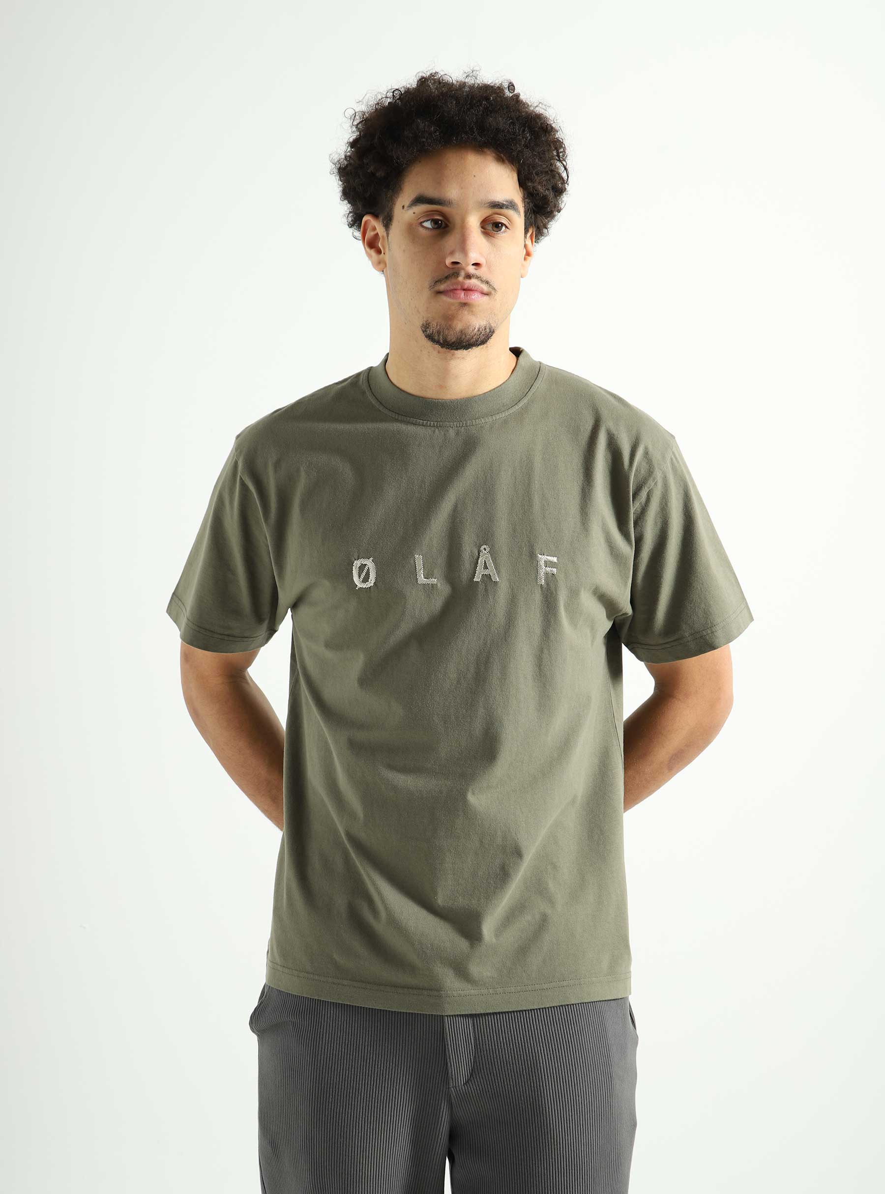 OLAF Embroidery T-shirt Pewter M160122