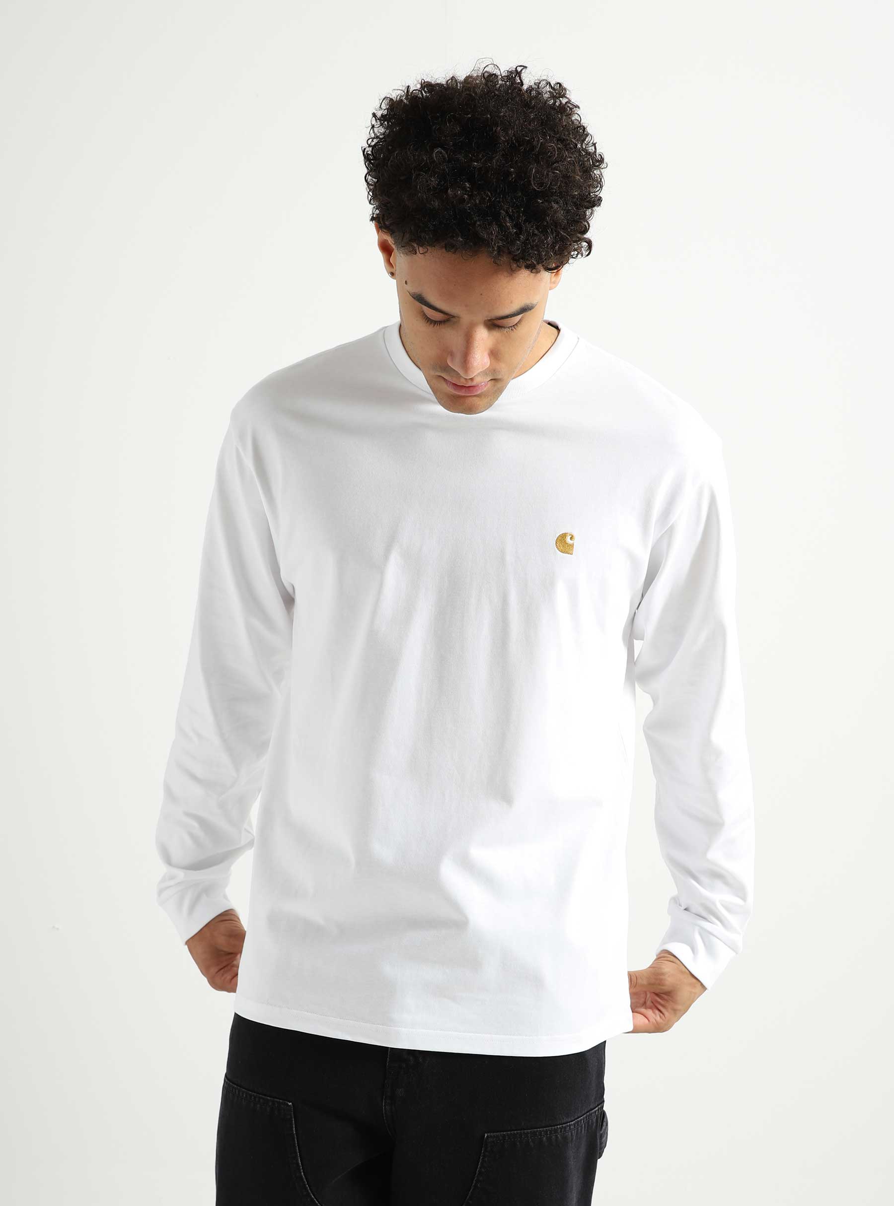 Carhartt WIP Longsleeve Chase T-Shirt White Gold I026392-00RXX